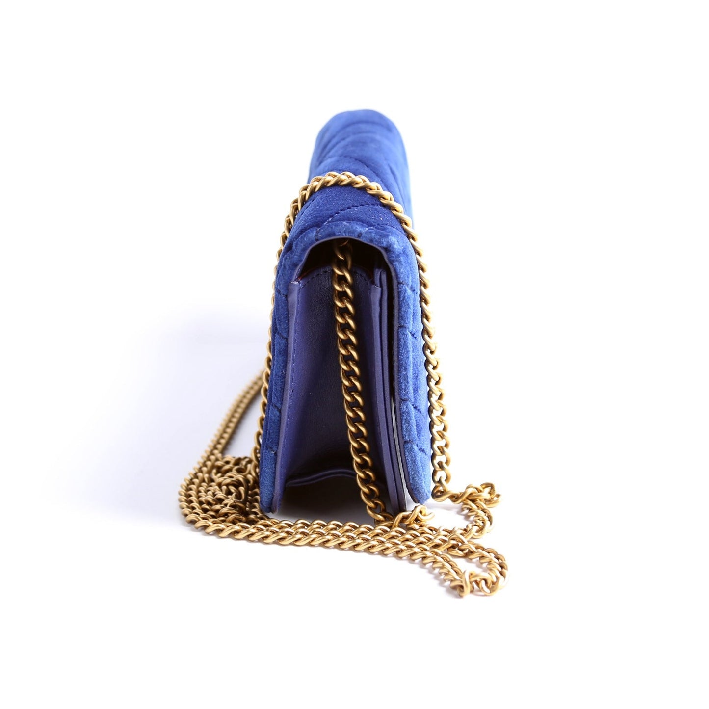 Gucci 488426 GG Marmont Velvet Mini Blue Bag