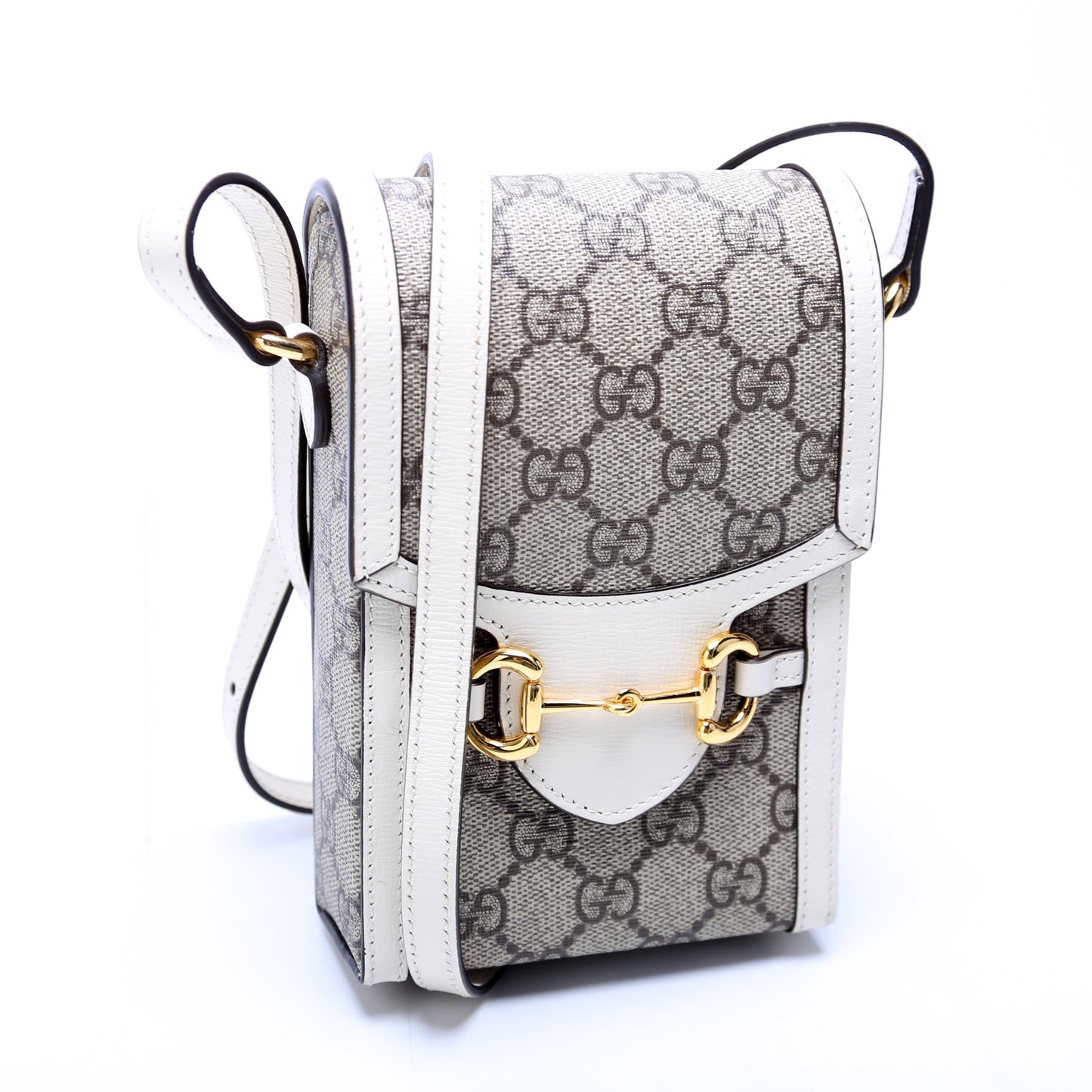 Gucci 625615 Horsebot 1955 GG Supreme Mini White Bag