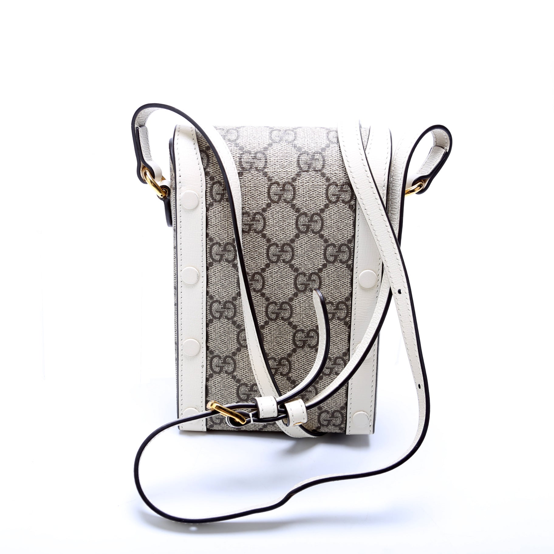 Gucci 625615 Horsebot 1955 GG Supreme Mini White Bag