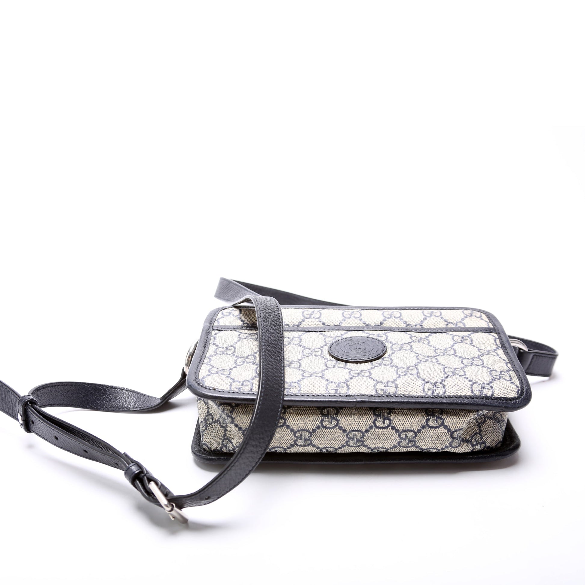 Gucci 658572 GG Supreme Interlocking Mini Blue Bag