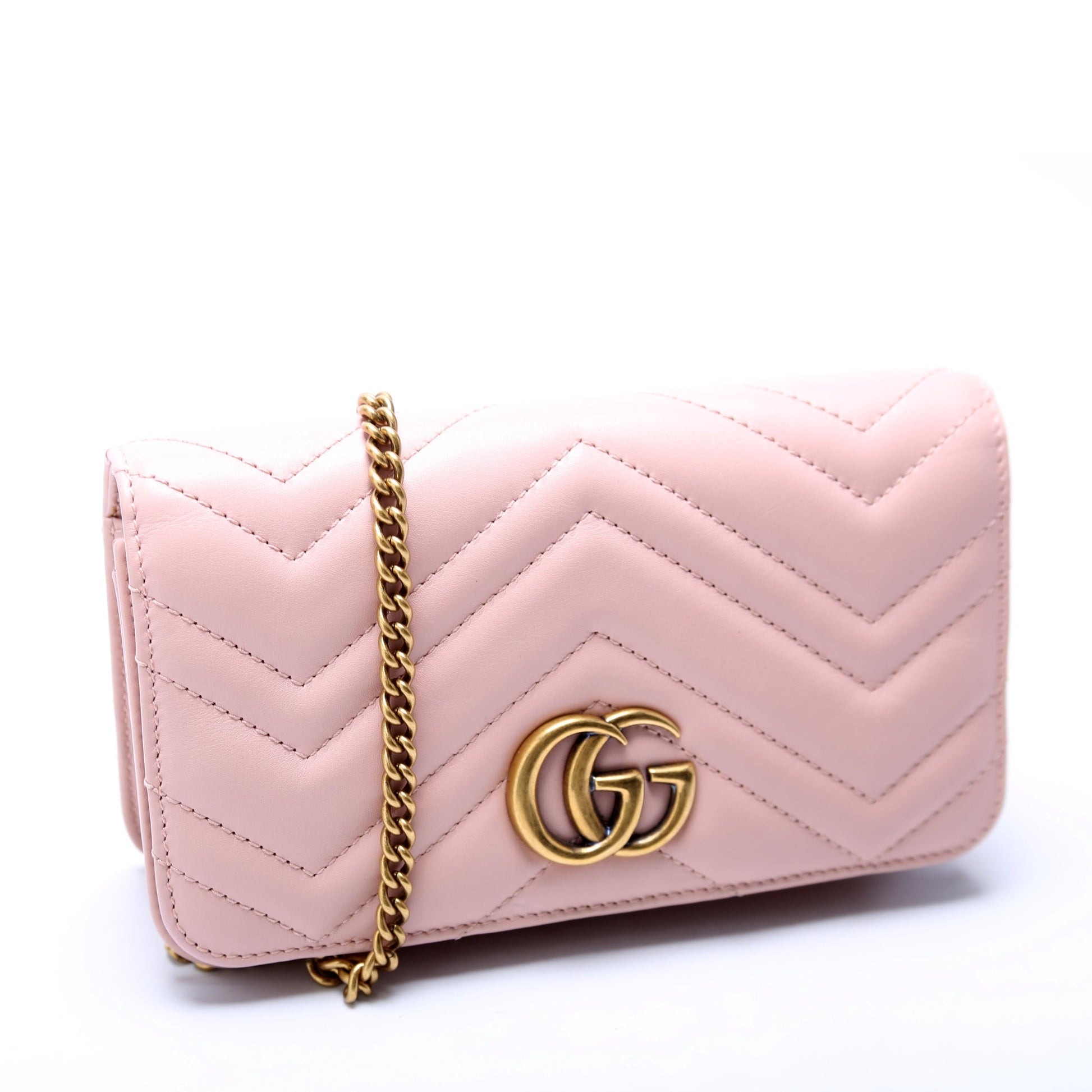 Gucci 488426 GG Marmont Mini Pink Bag
