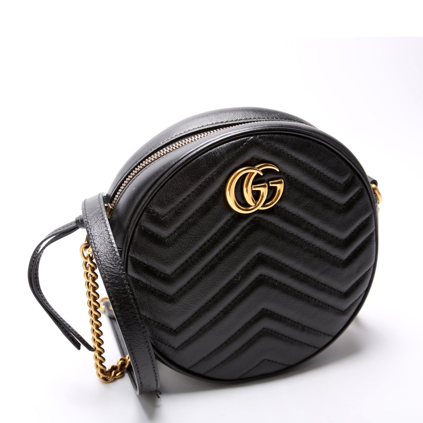Gucci 550154 Marmont Mini Round Black Bag