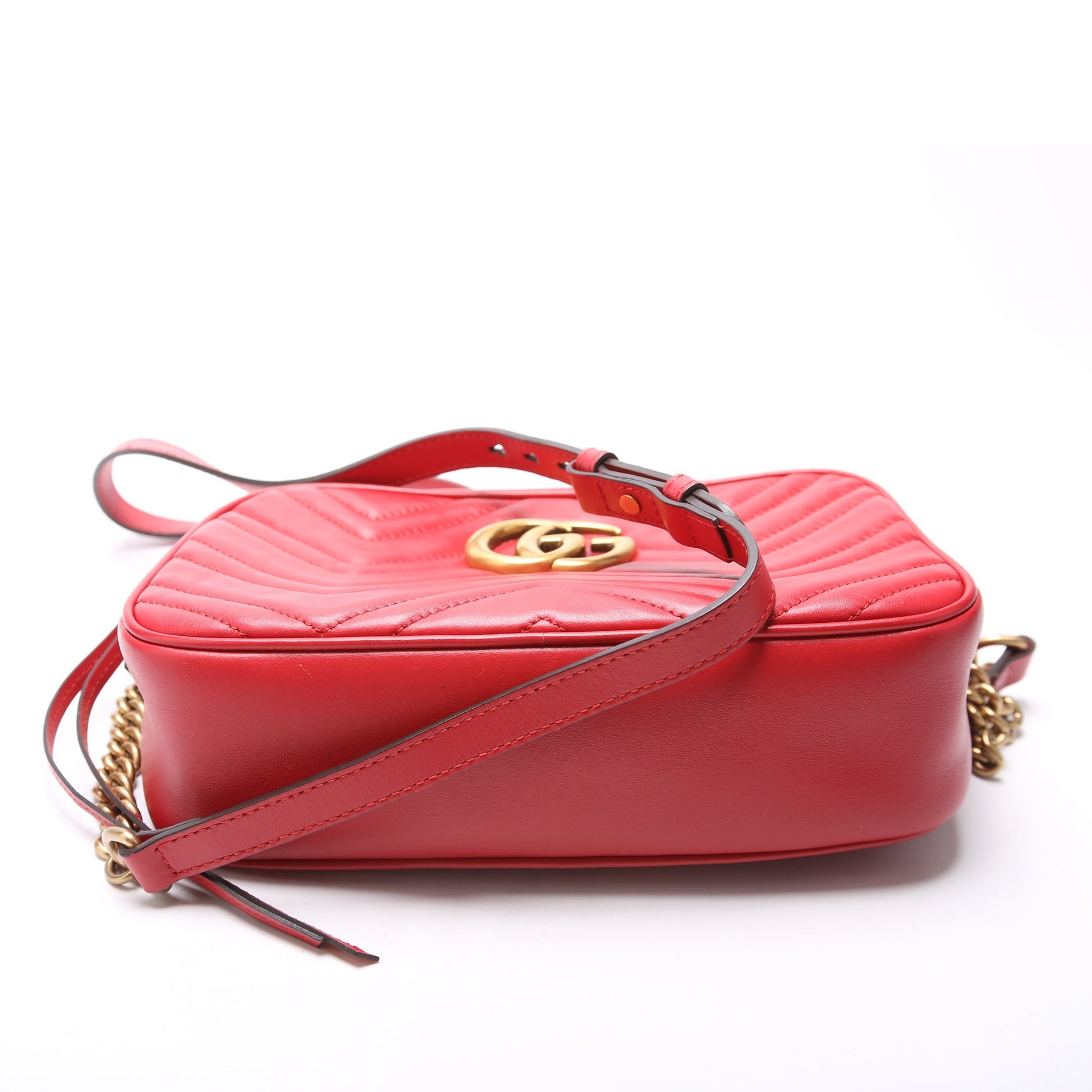 Gucci 447632 Marmont Small Leather Camera Red Bag