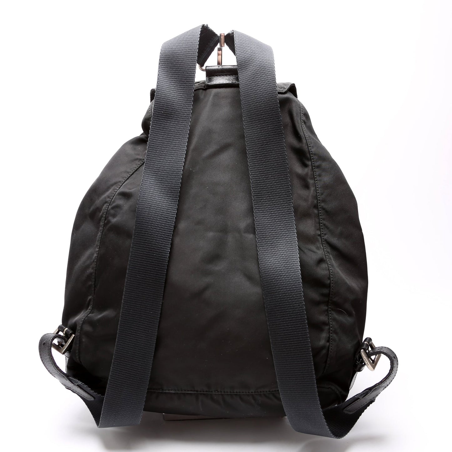 Prada Flap Top Backpack Nylon Black Bag