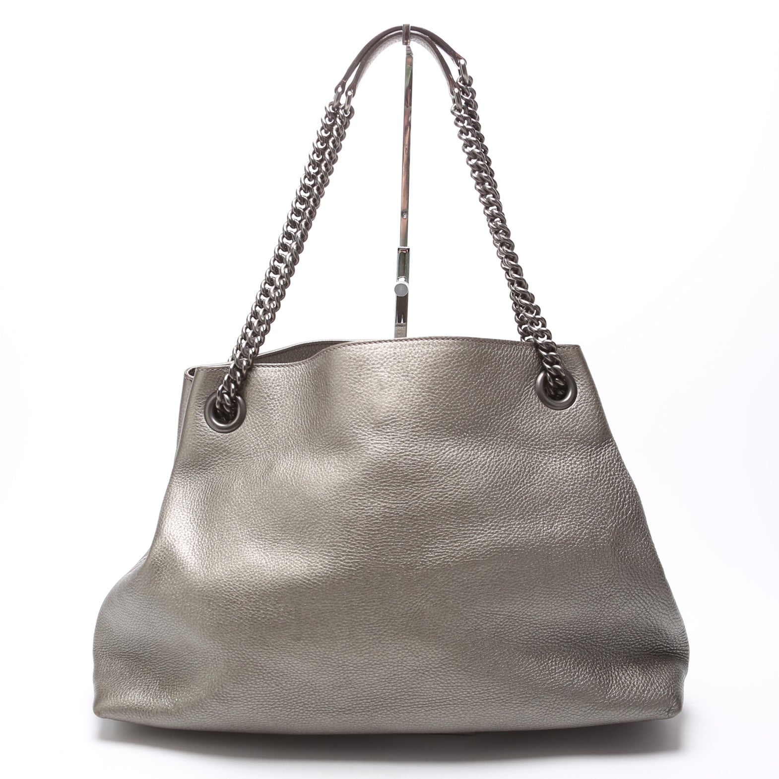 Gucci 308982 Soho Leather Shoulder Medium Grey Bag