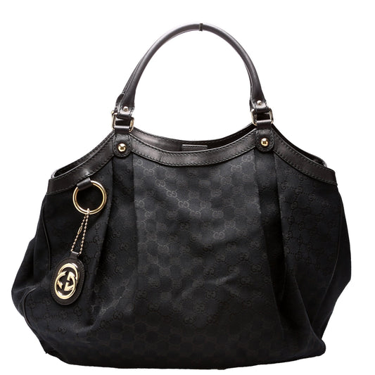 Gucci 211943 Sukey GG Canvas Large Black Bag