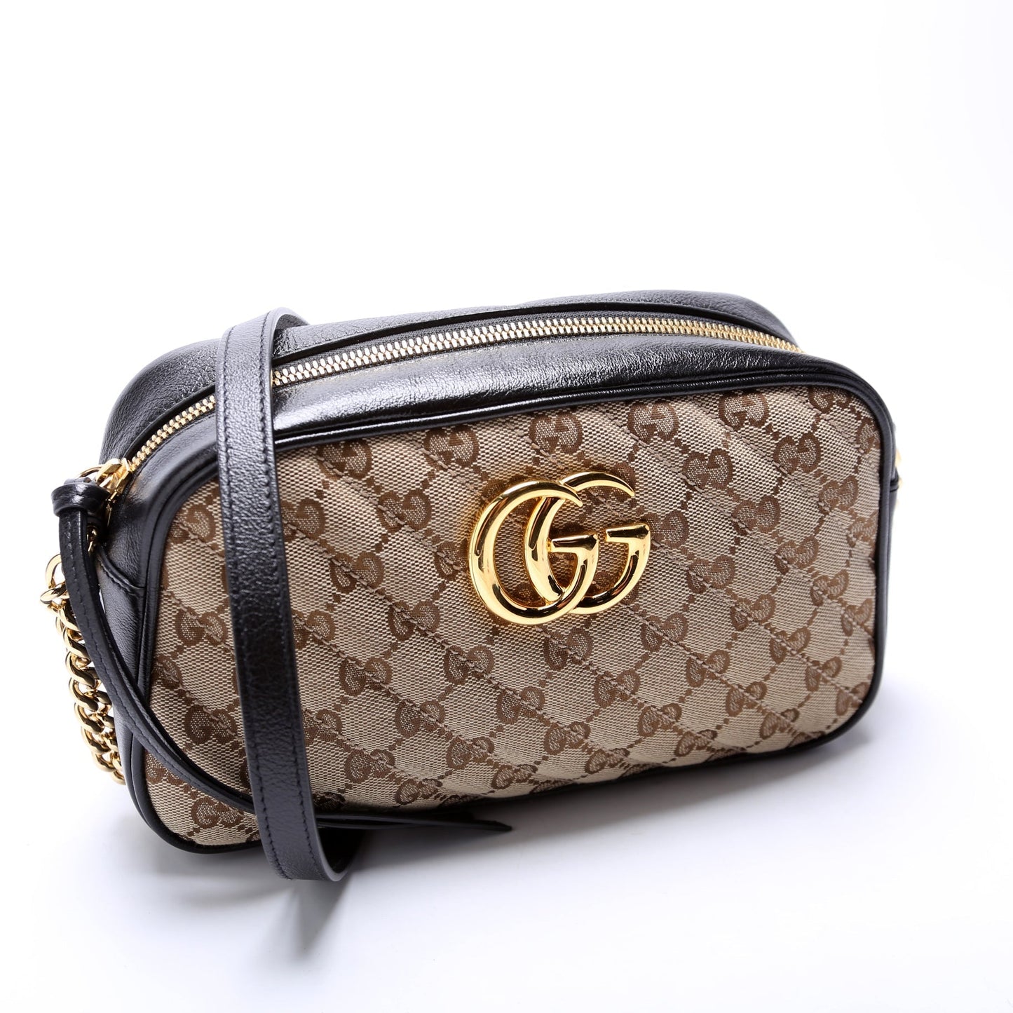Gucci 447632 Marmont Small Canvas Camera Black Bag