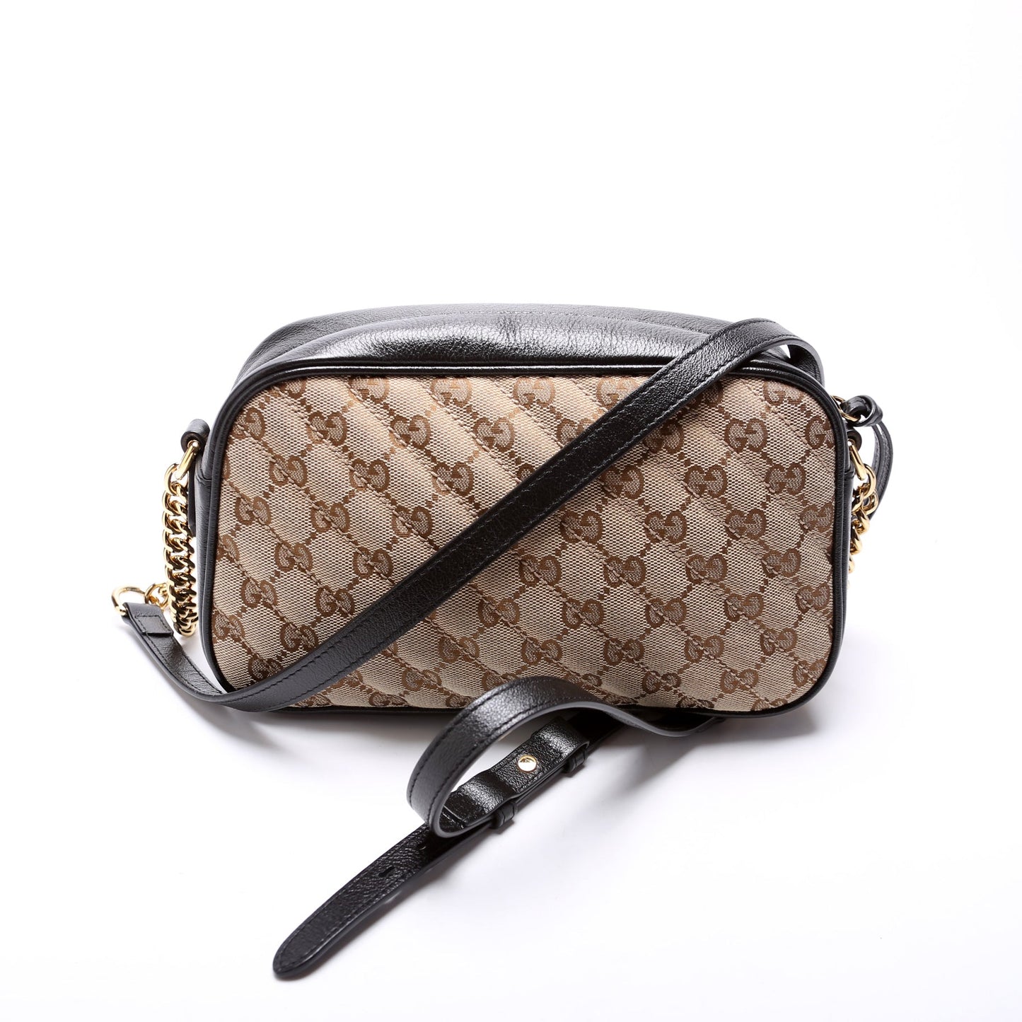 Gucci 447632 Marmont Small Canvas Camera Black Bag