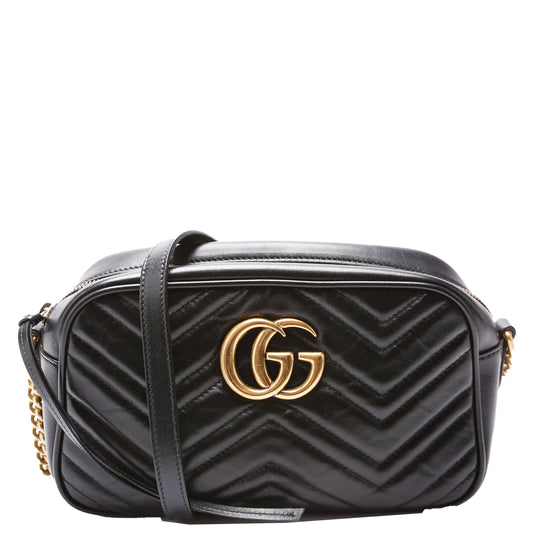 Gucci Marmont Small Leather Camera Black Bag