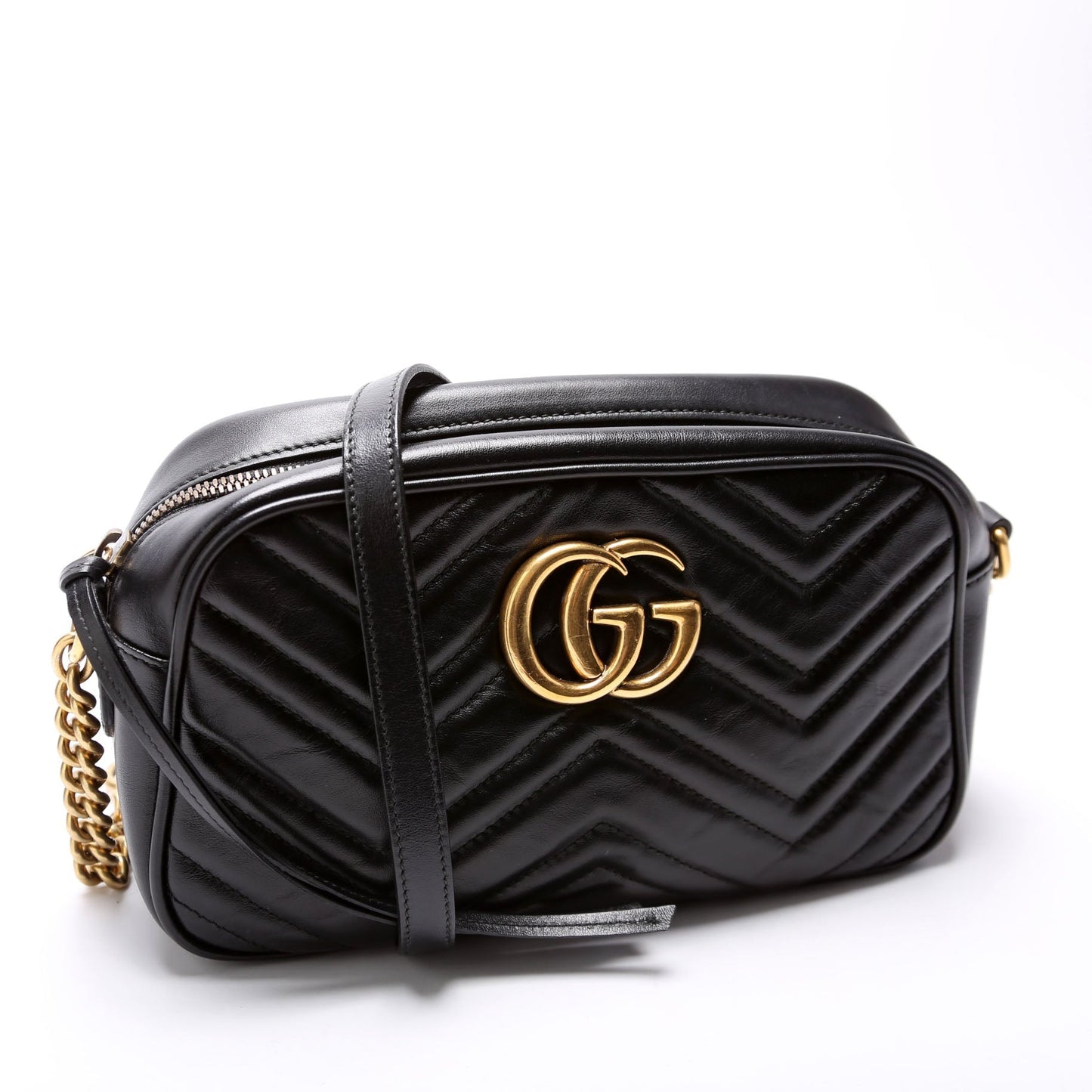 Gucci Marmont Small Leather Camera Black Bag
