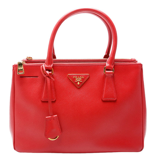 Prada Saffiano Galleria Medium Red Bag