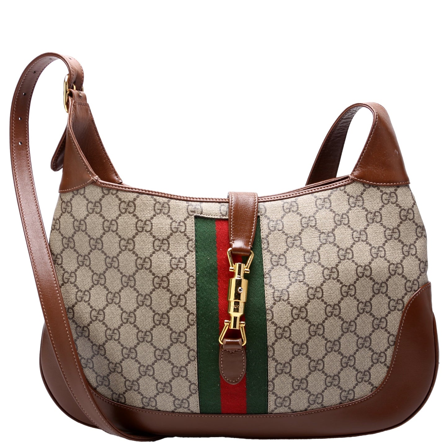 Gucci 636710 Jackie 1961 GG Supreme Medium Hobo Brown Bag