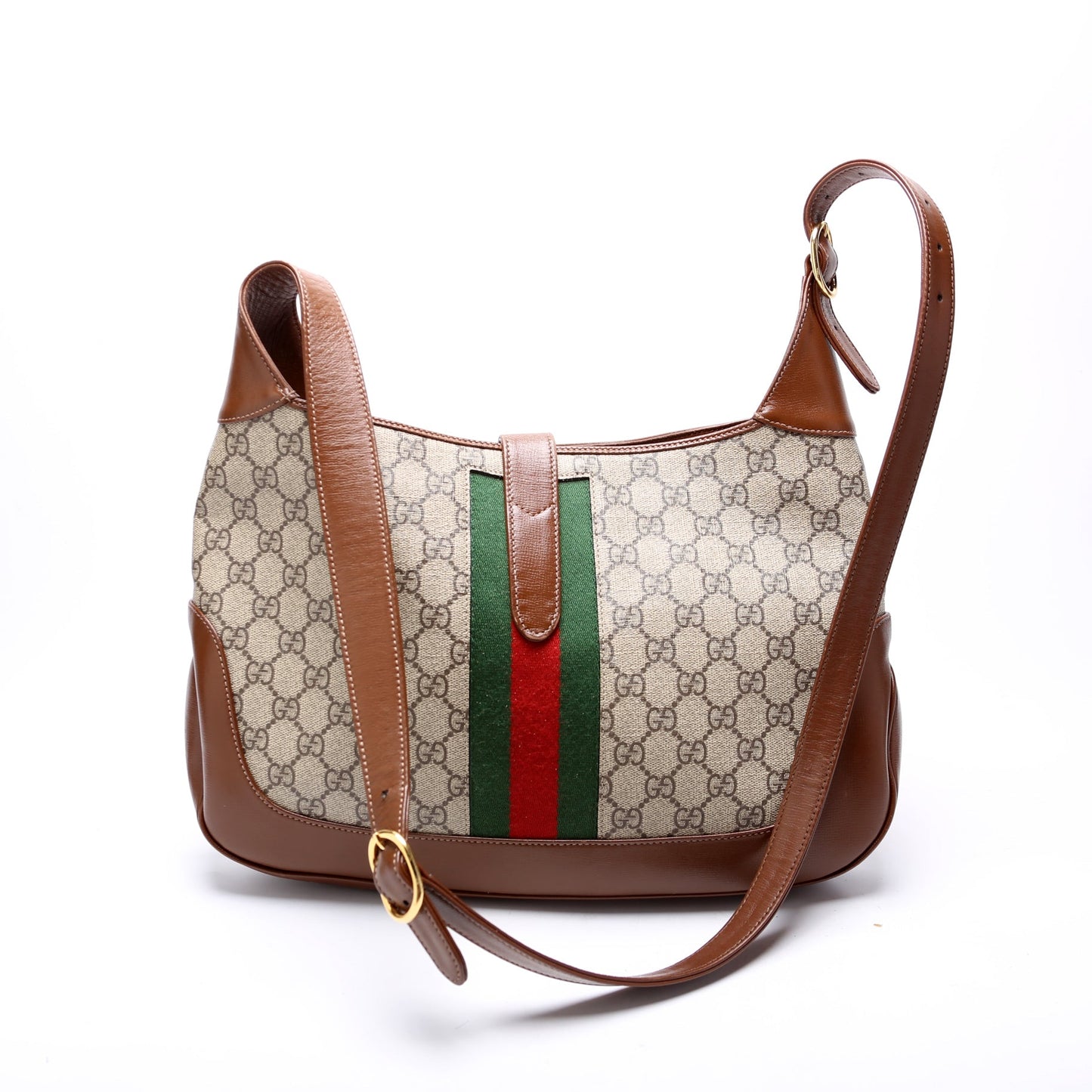 Gucci 636710 Jackie 1961 GG Supreme Medium Hobo Brown Bag