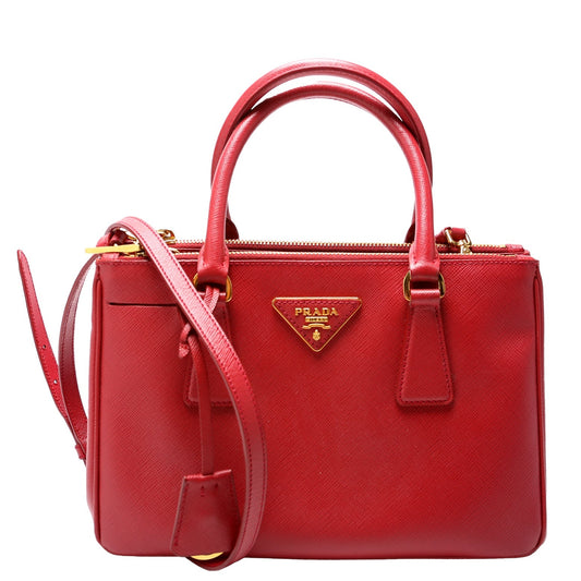 Prada Saffiano Galleria Small Red Bag