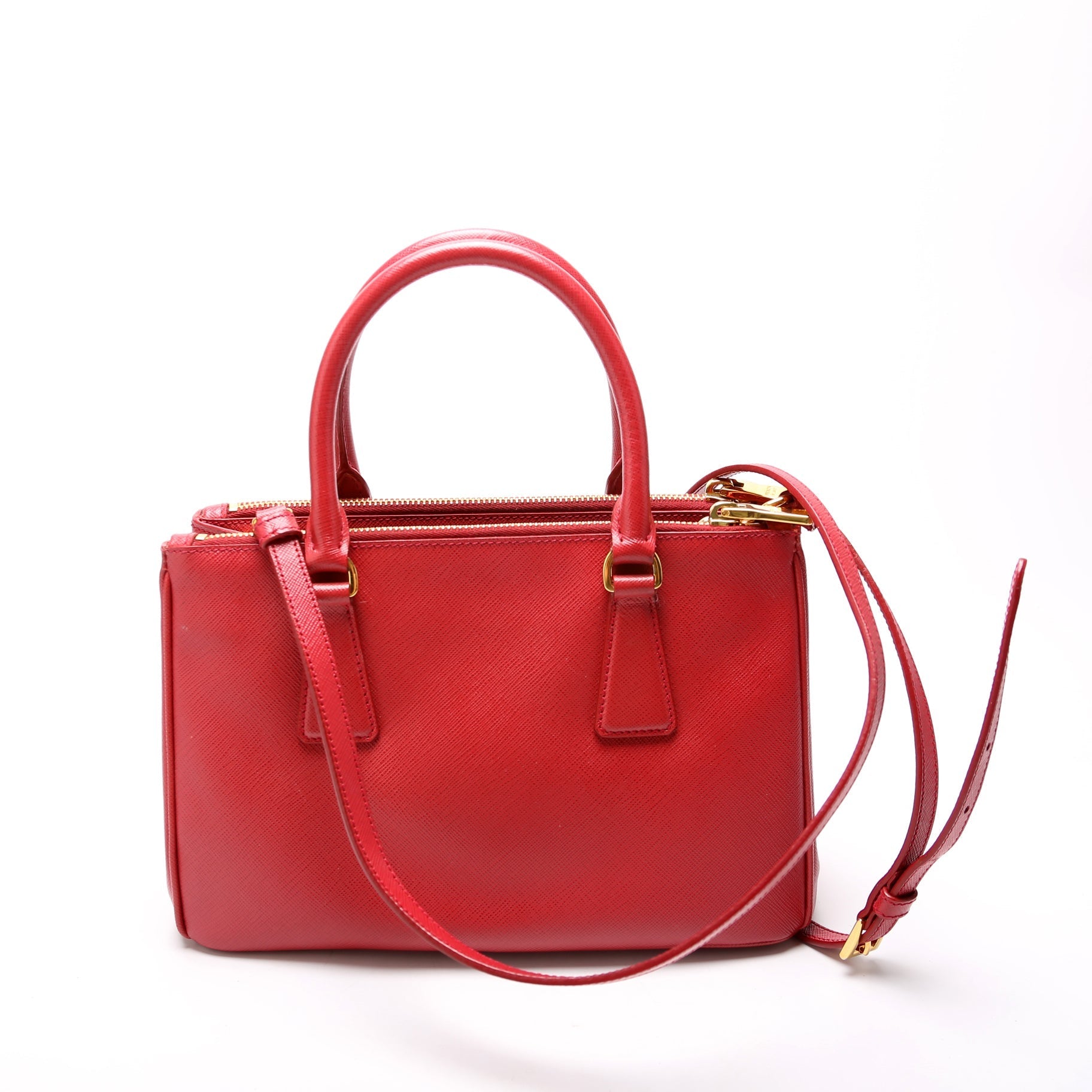 Prada Saffiano Galleria Small Red Bag