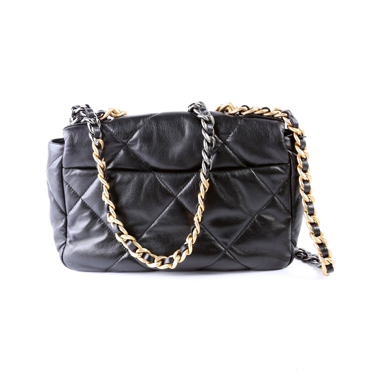 Chanel Quilted Goatskin 19 Medium Flap 30M Black Bag