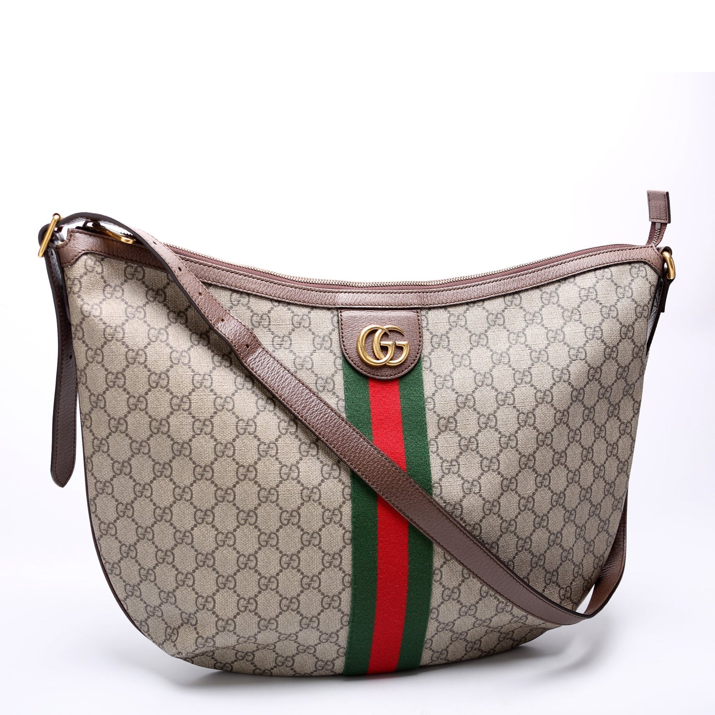 Gucci 547939 Ophidia GG Supreme Half Moon Hobo Large Bag