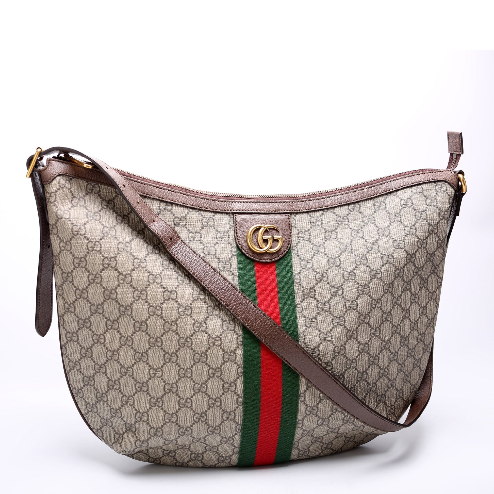 Gucci 547939 Ophidia GG Supreme Half Moon Hobo Large Bag
