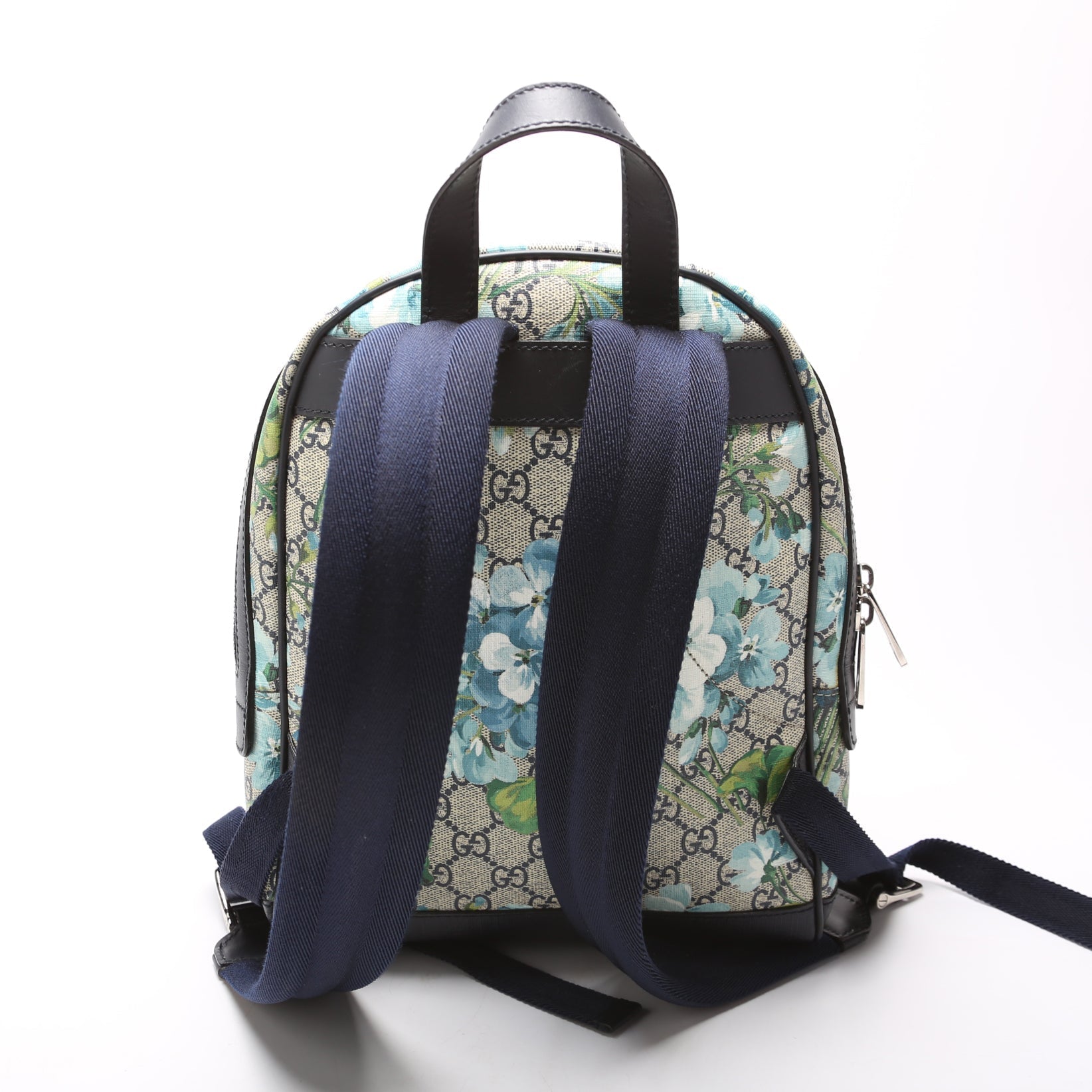 Gucci 427042 GG Supreme Blooms Backpack Navy Bag
