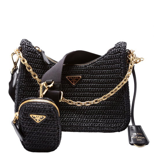 Prada 1BH204 Raffia Re-Edition 2005 Shoulder Bag