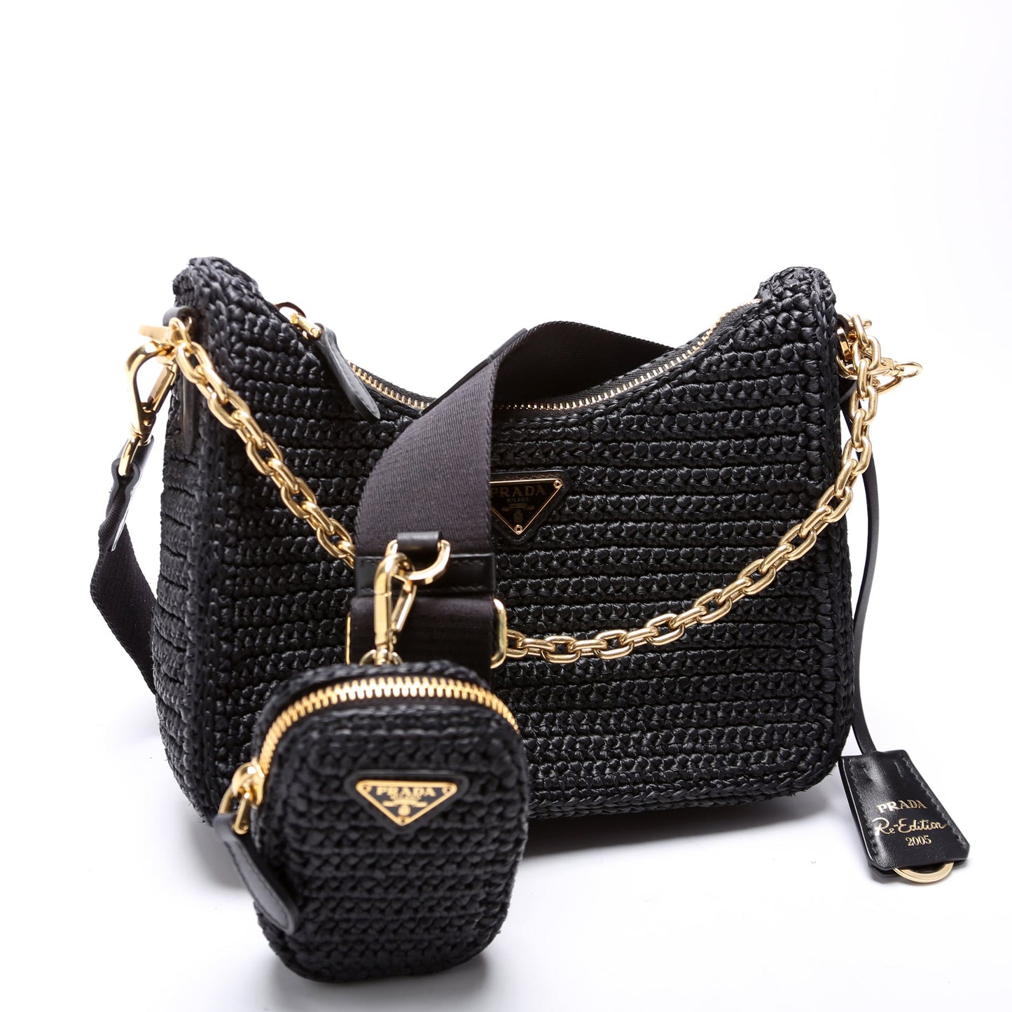 Prada 1BH204 Raffia Re-Edition 2005 Shoulder Bag - Style 3