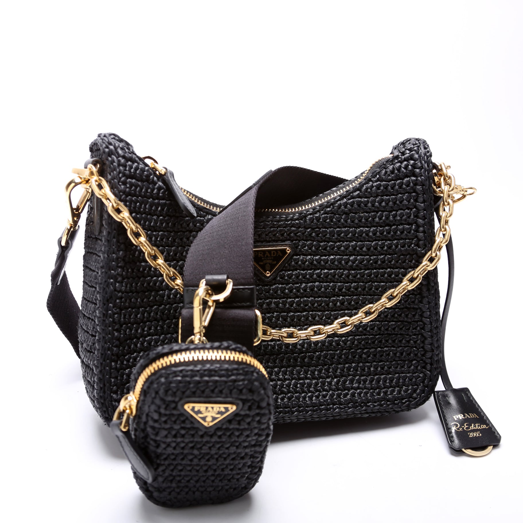 Prada 1BH204 Raffia Re-Edition 2005 Shoulder Bag - Style 3