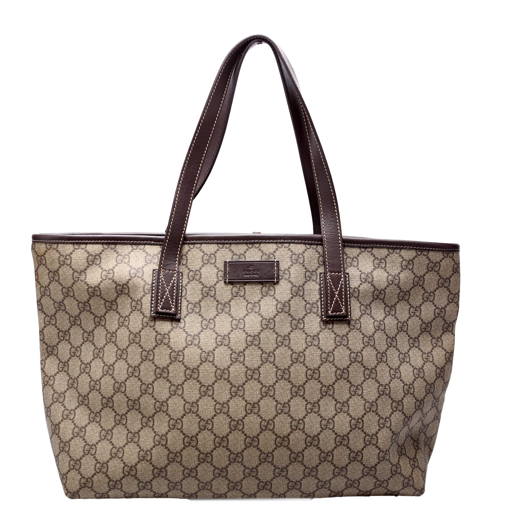 Gucci 211137 GG Supreme Medium Zip Tote Bag