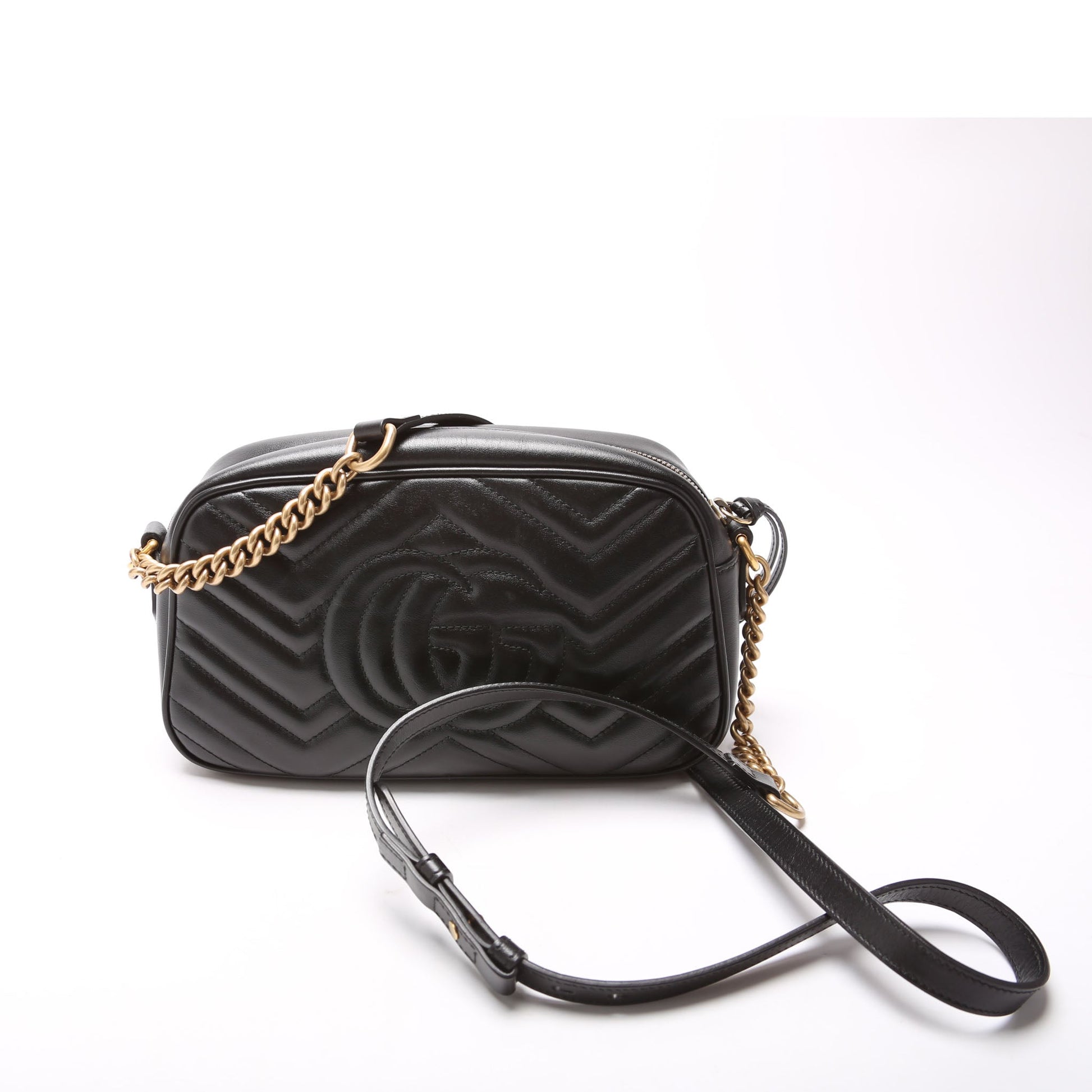 Gucci 447632 Marmont Small Leather Camera Black Bag
