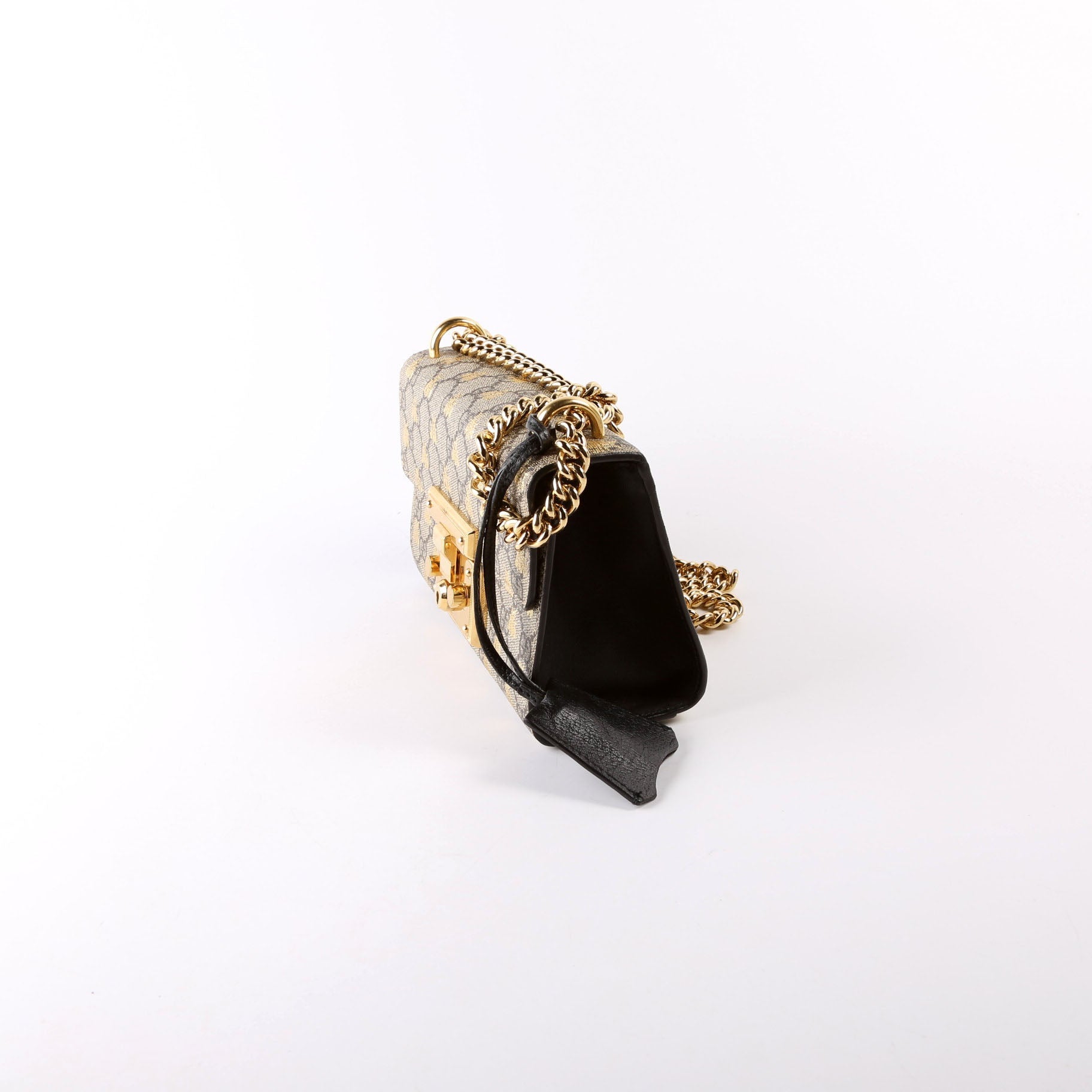 Gucci 409487 Padlock GG Supreme Bee Small Bag