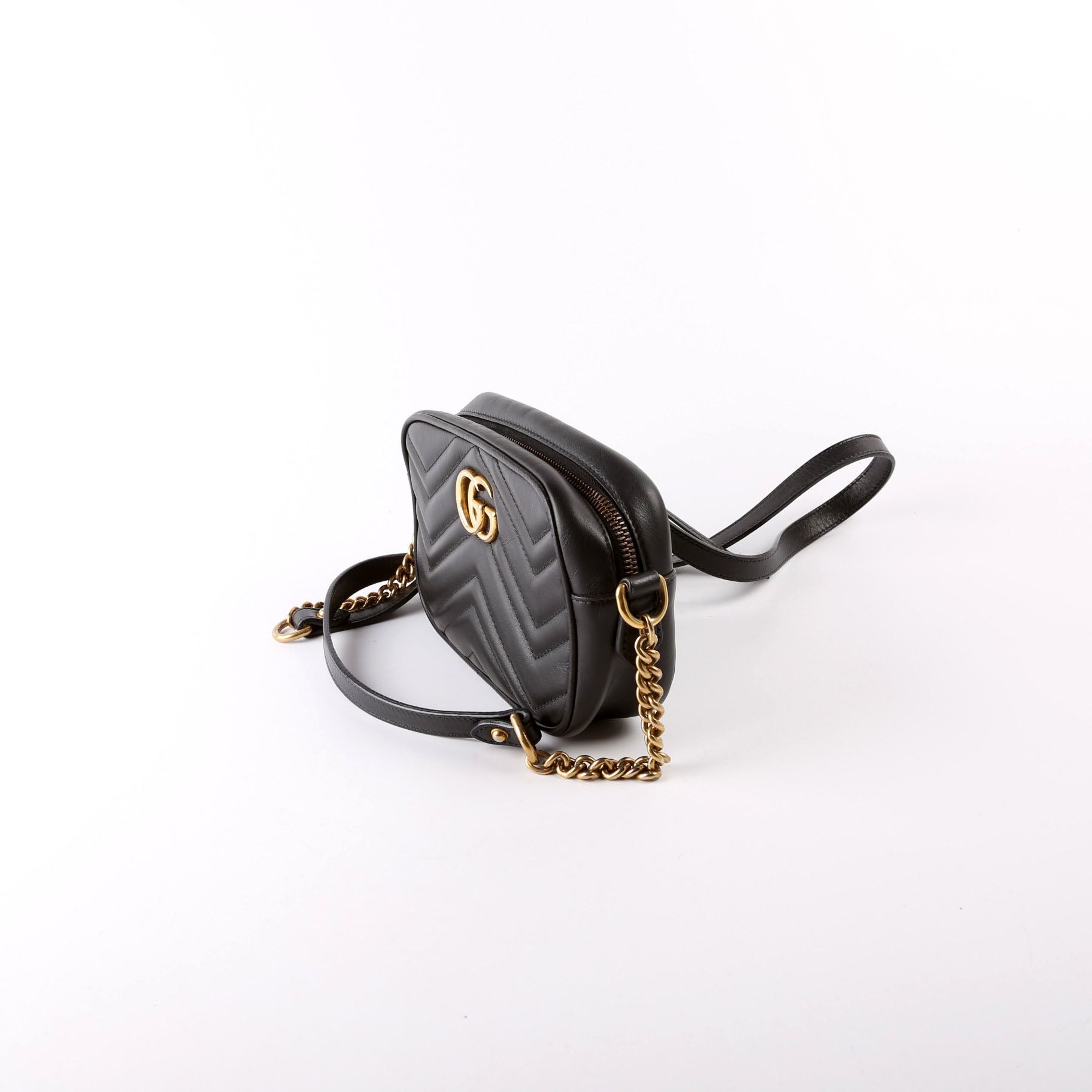 Gucci 448085 Marmont Mini Camera Black Bag