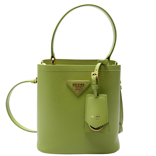 Prada 1BA217 Saffiano Cuir Small Panier Green Bag