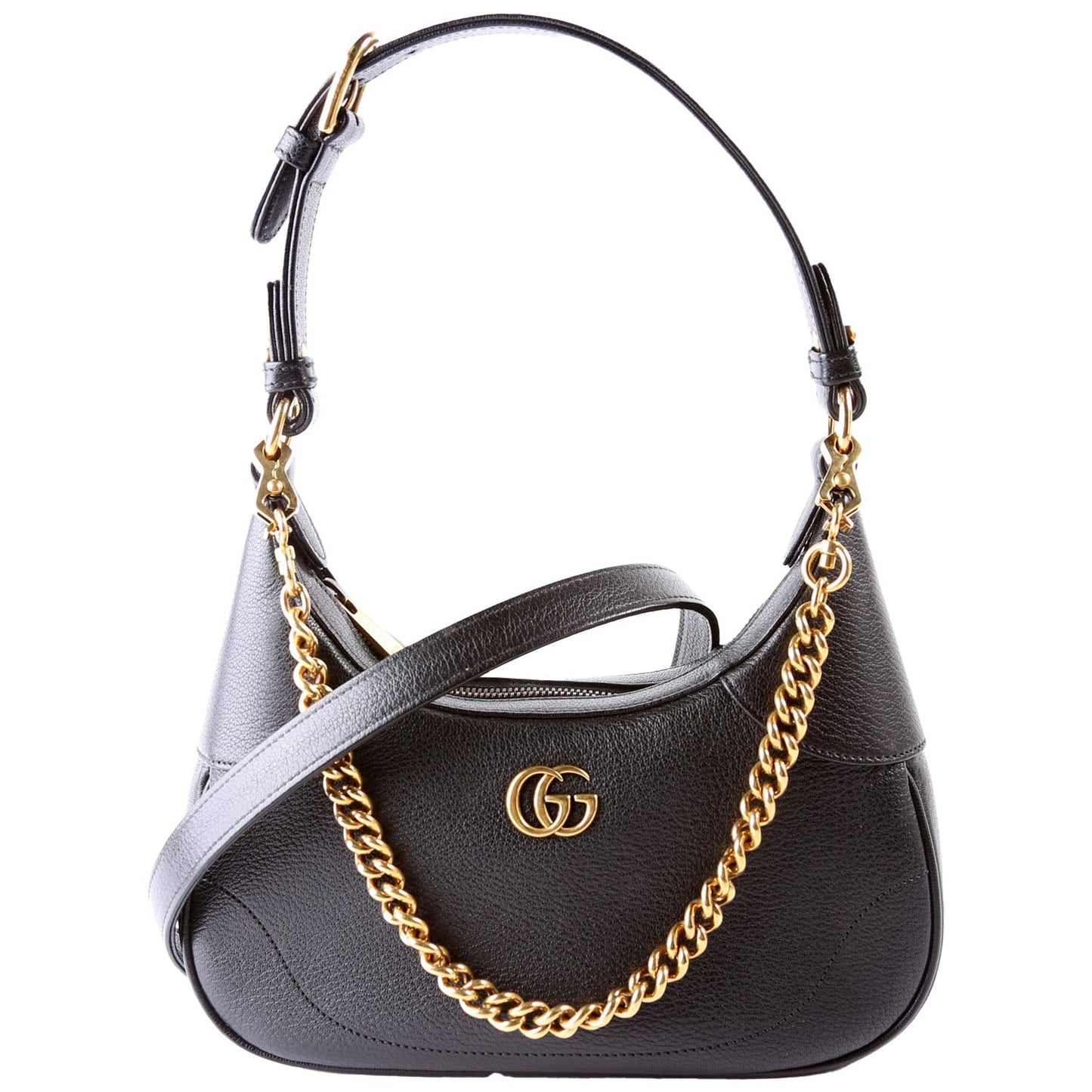 Gucci 731817 Aphrodite Leather Small Shoulder Black Bag