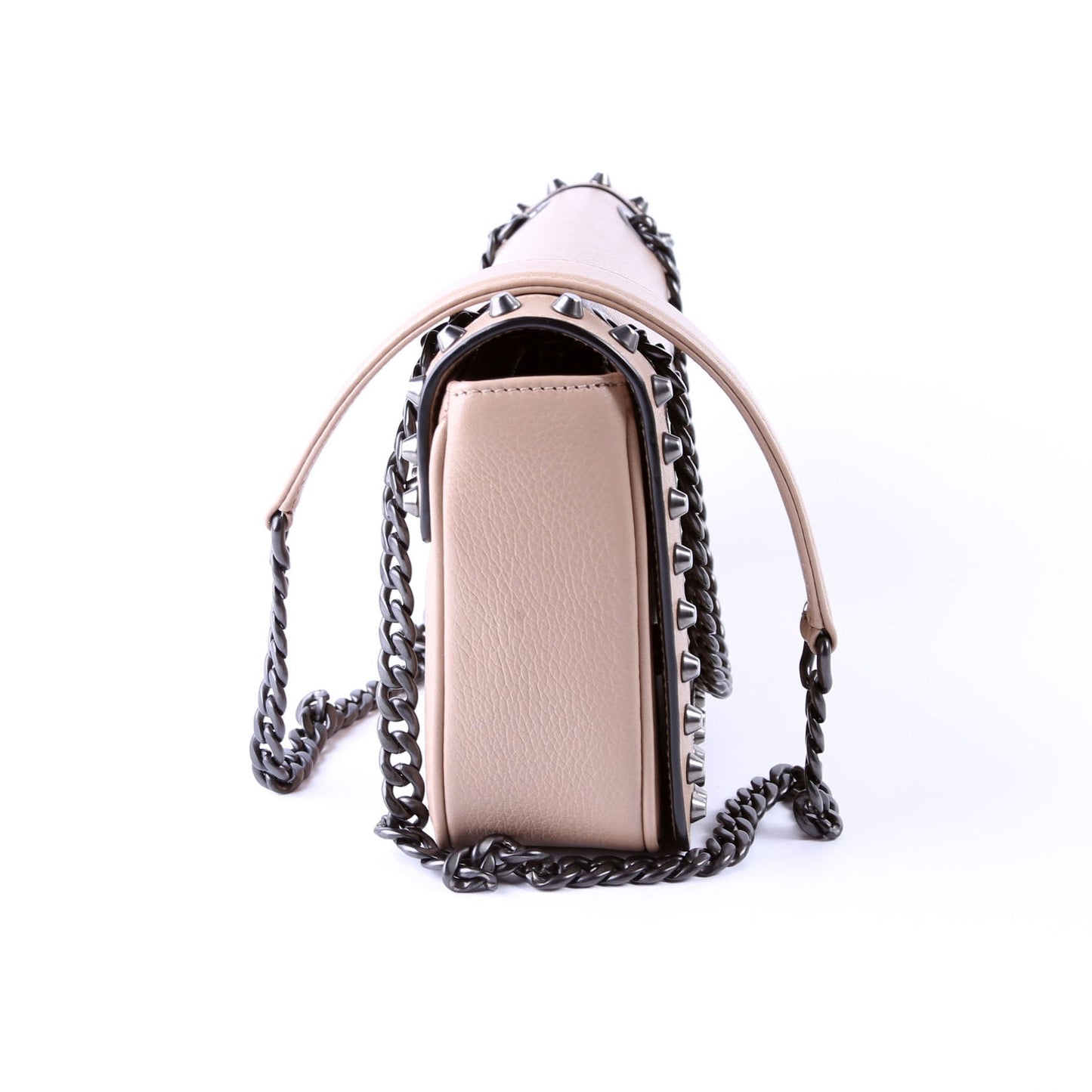 Prada Glace Calfskin Studded Crossbody Tan Bag