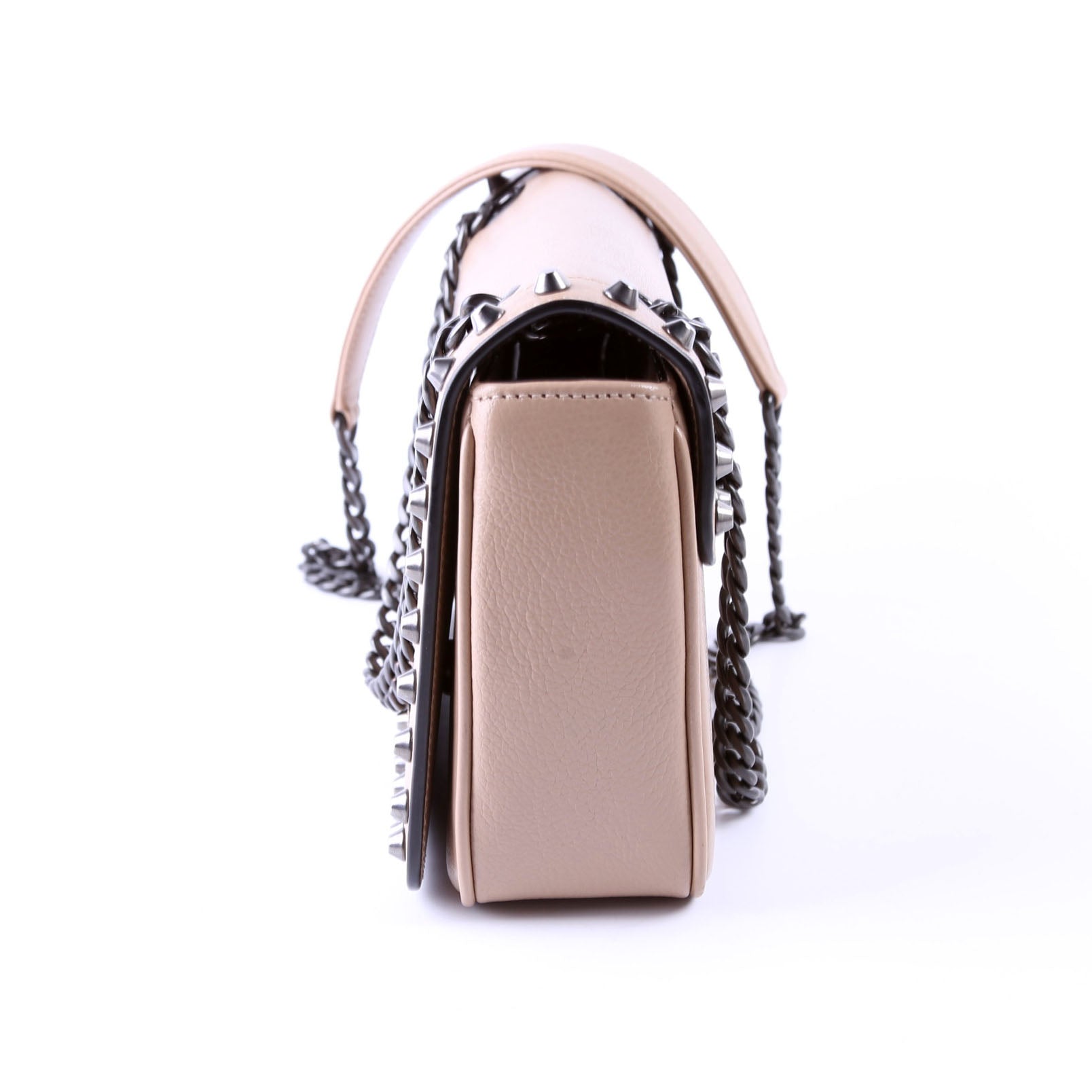 Prada Glace Calfskin Studded Crossbody Tan Bag