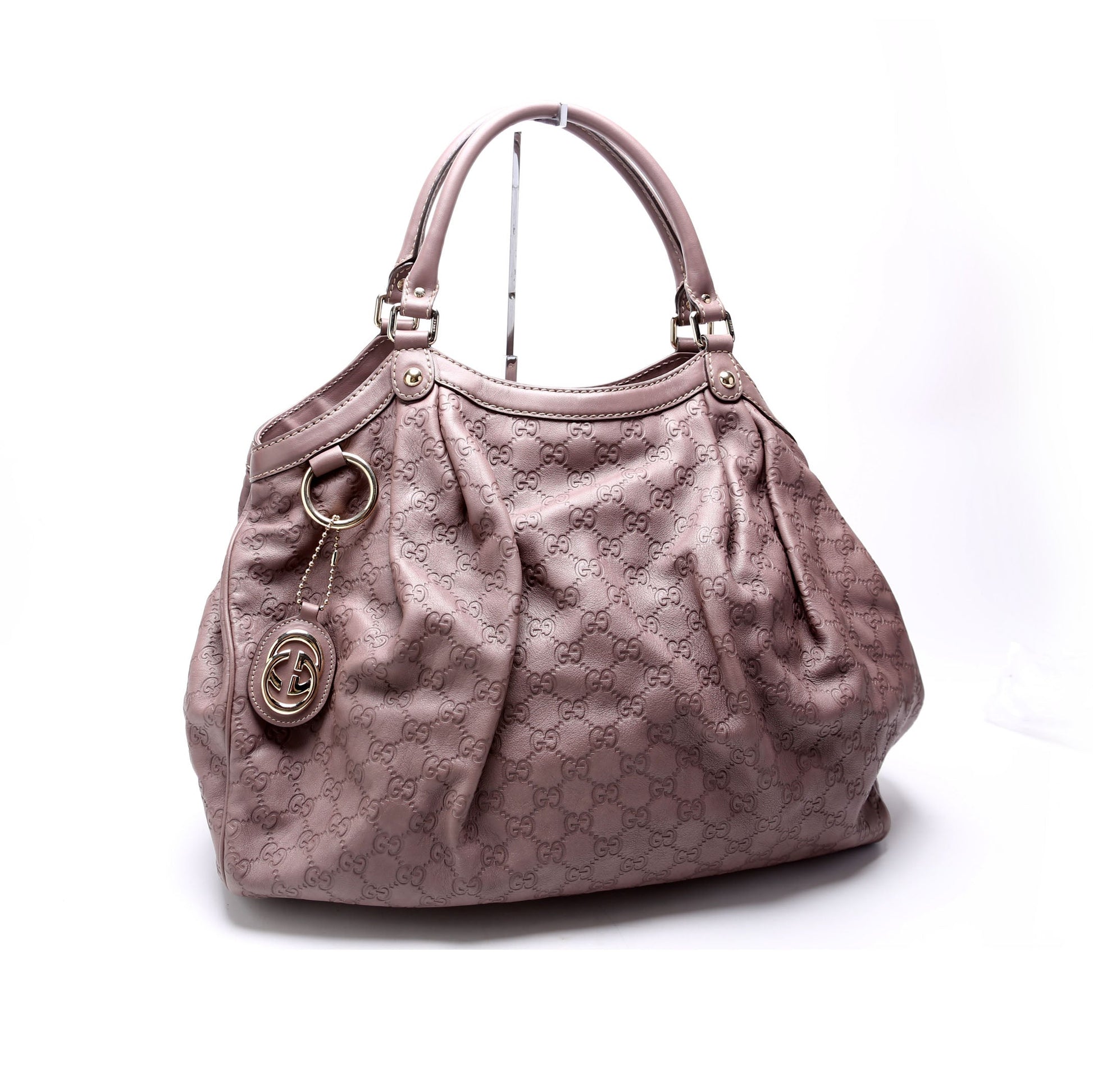 Gucci 211943 Sukey Leather Large Mauve Bag