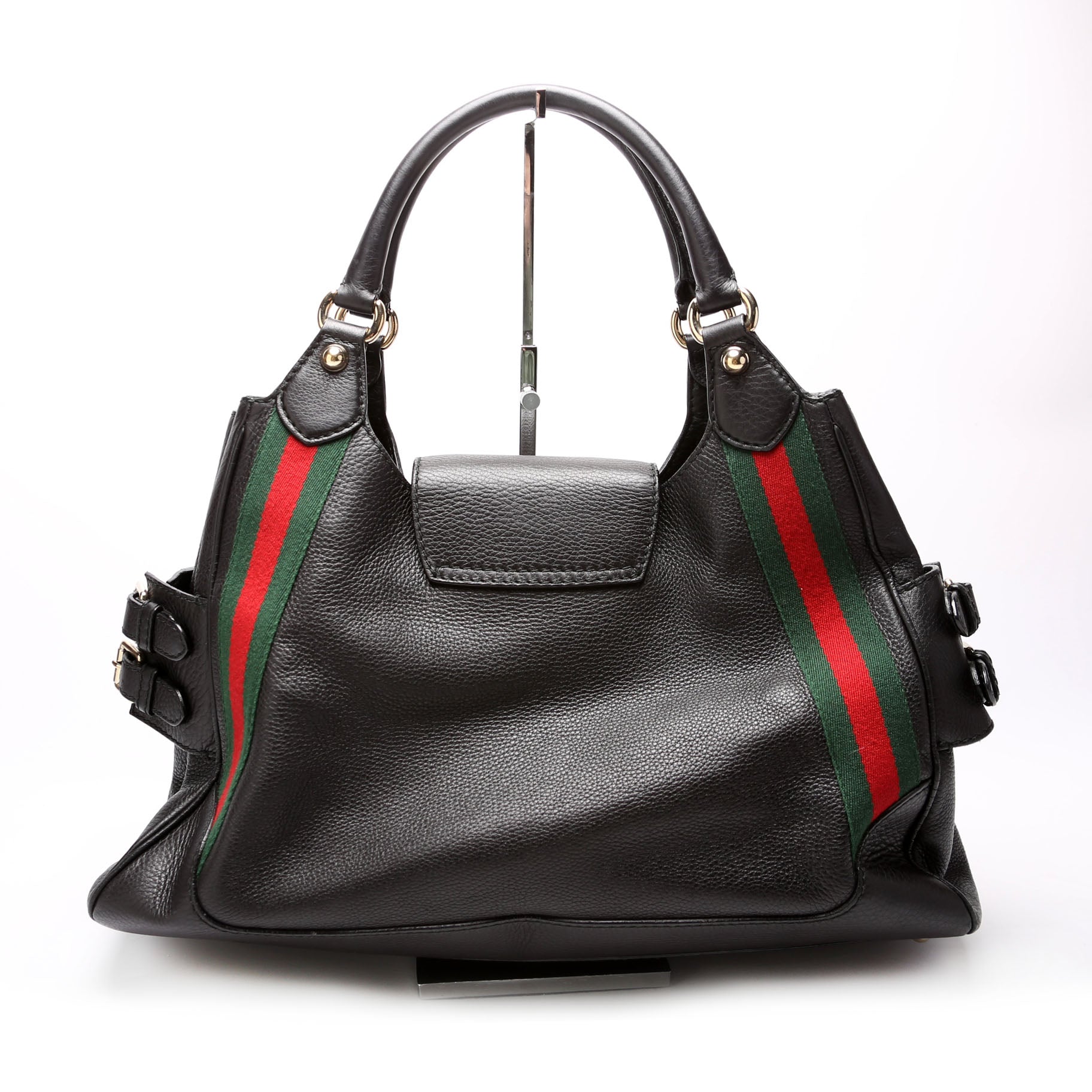 Gucci 247599 Web Leather Heritage Shoulder Bag