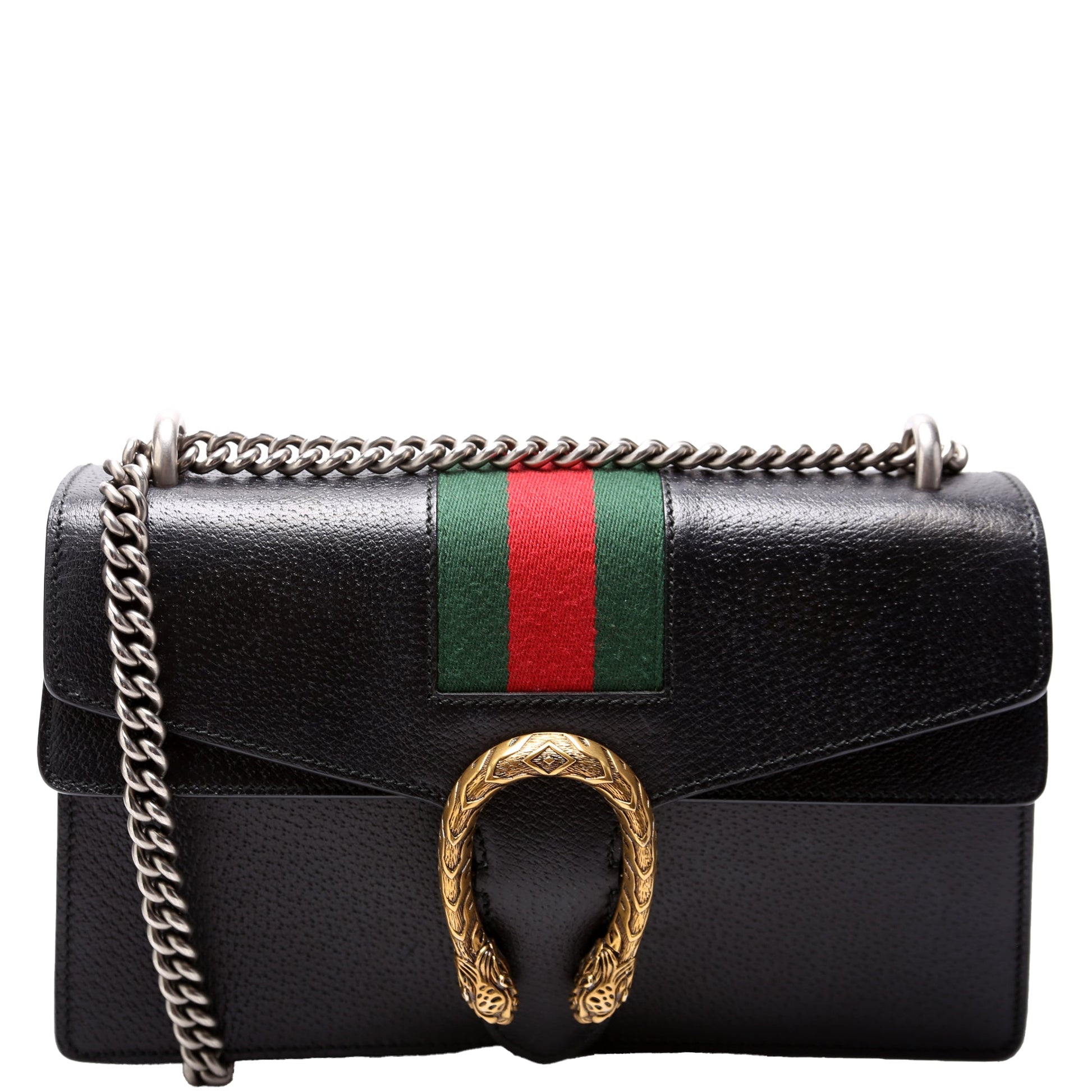 Gucci 400249 Dionysus Leather Shoulder Small Black Bag
