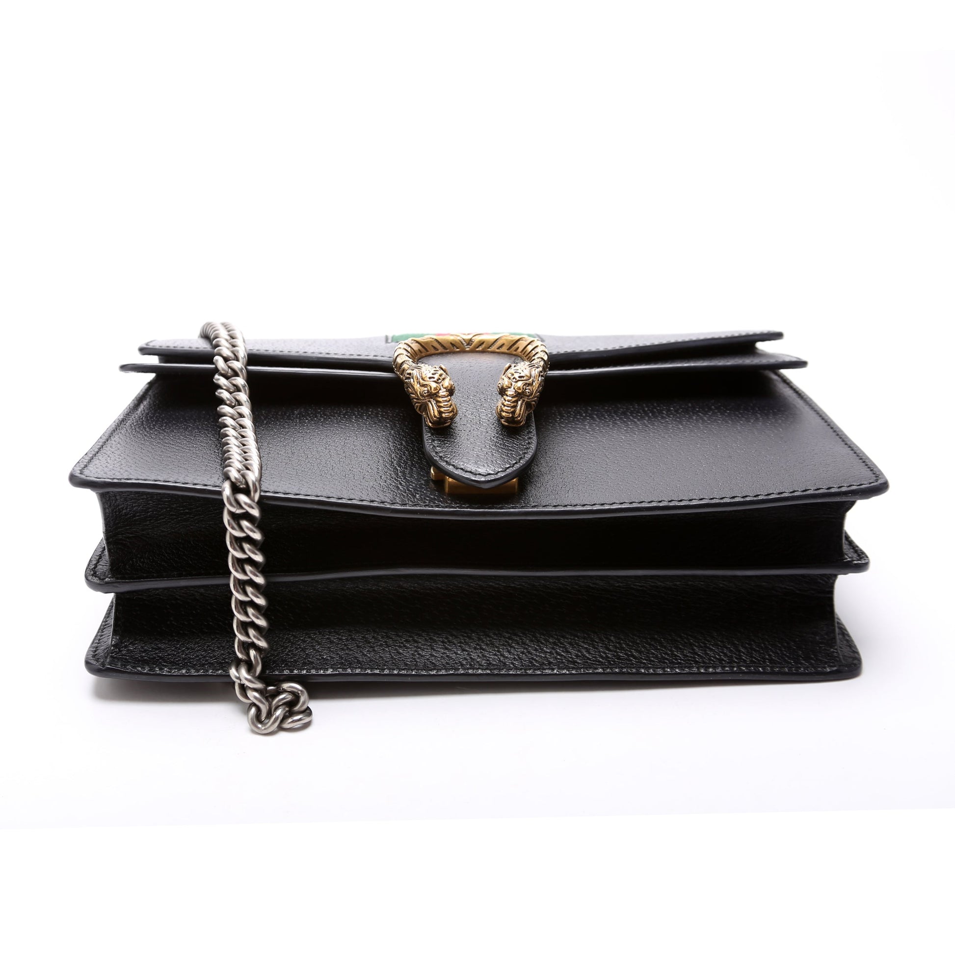 Gucci 400249 Dionysus Leather Shoulder Small Black Bag
