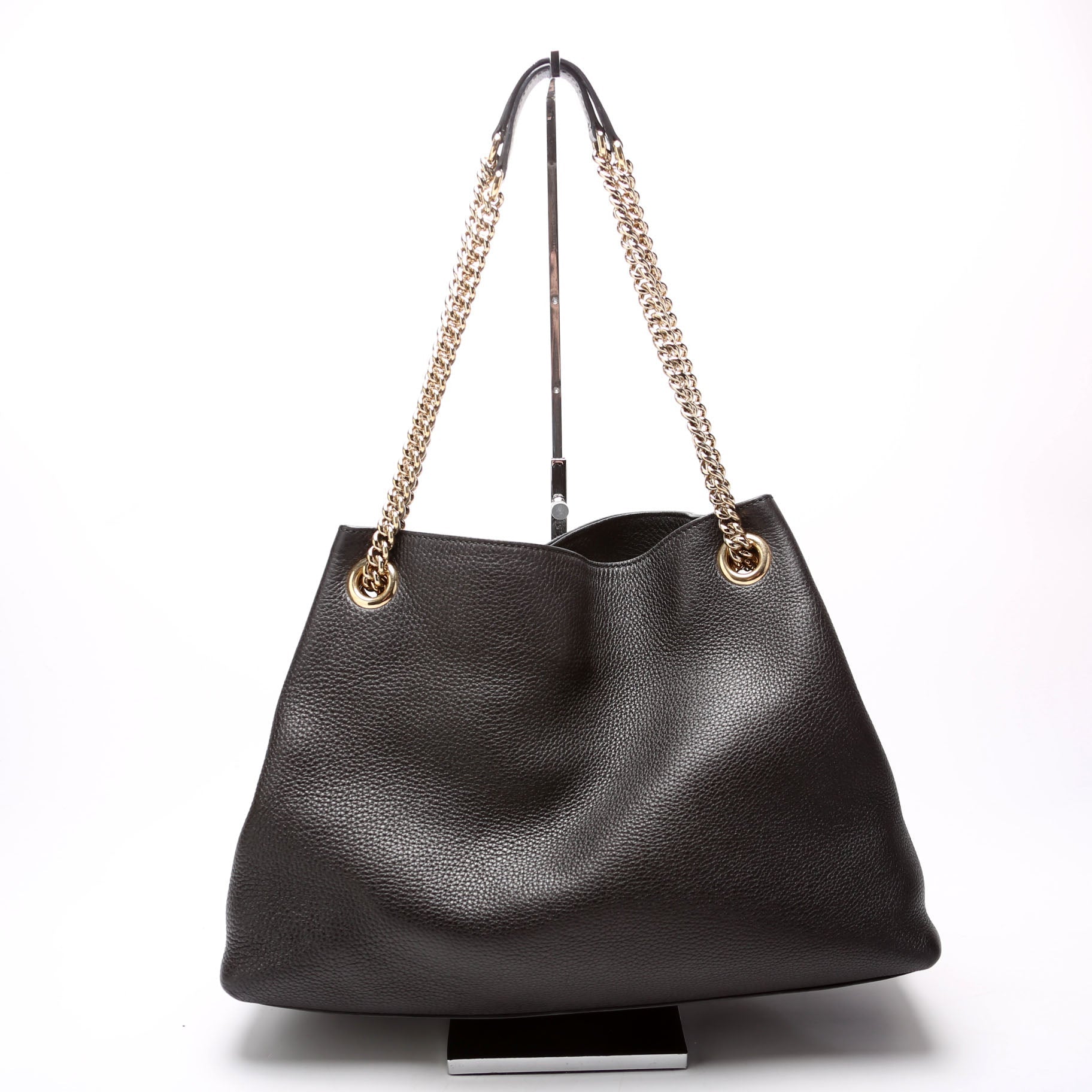 Gucci 308982 Soho Leather Shoulder Medium Black Bag