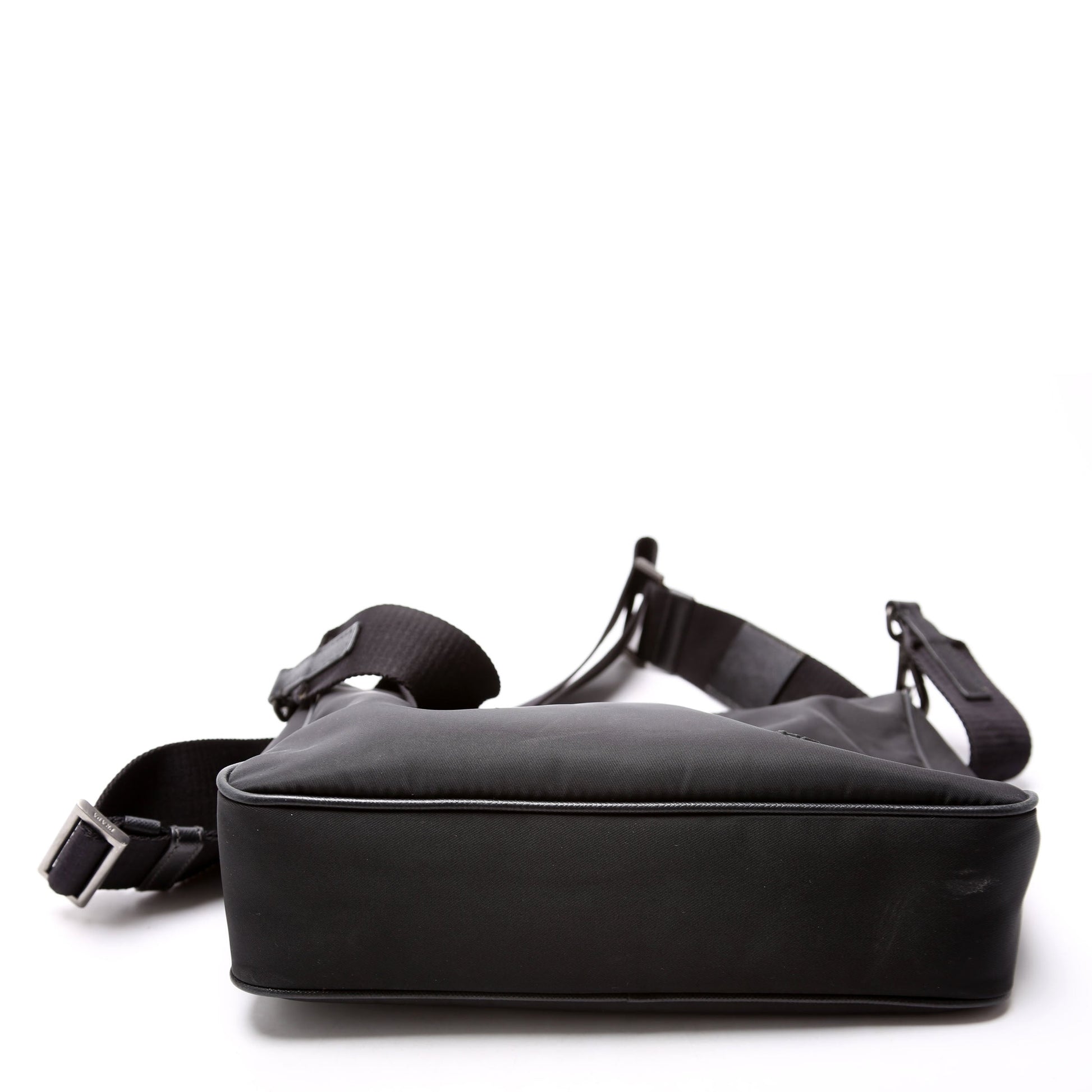 Prada 2VH113 Re-Nylon Small Zip Messenger Black Bag