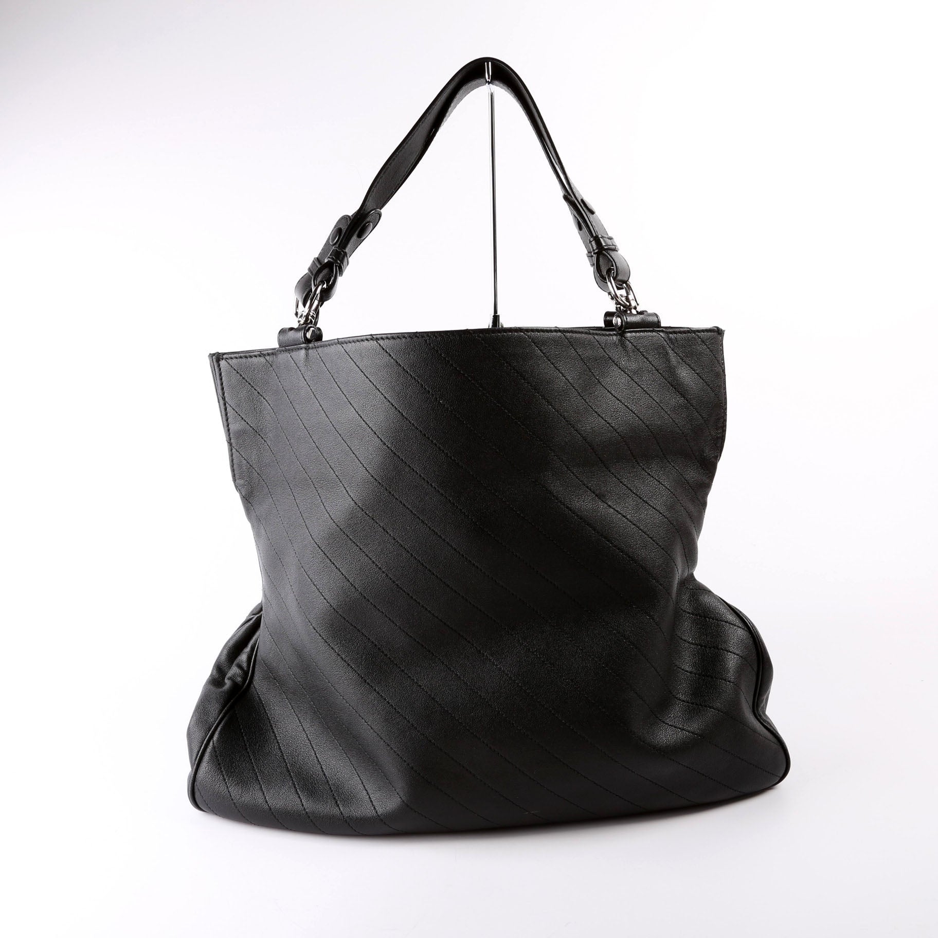 Gucci 751516 Blondie Medium Leather Tote Black Bag