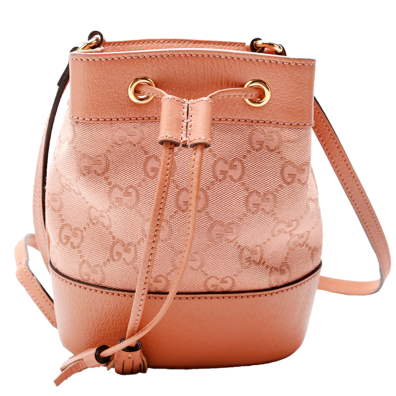 Gucci 550620 GG Canvas Ophidia Mini Bucket Pink Bag