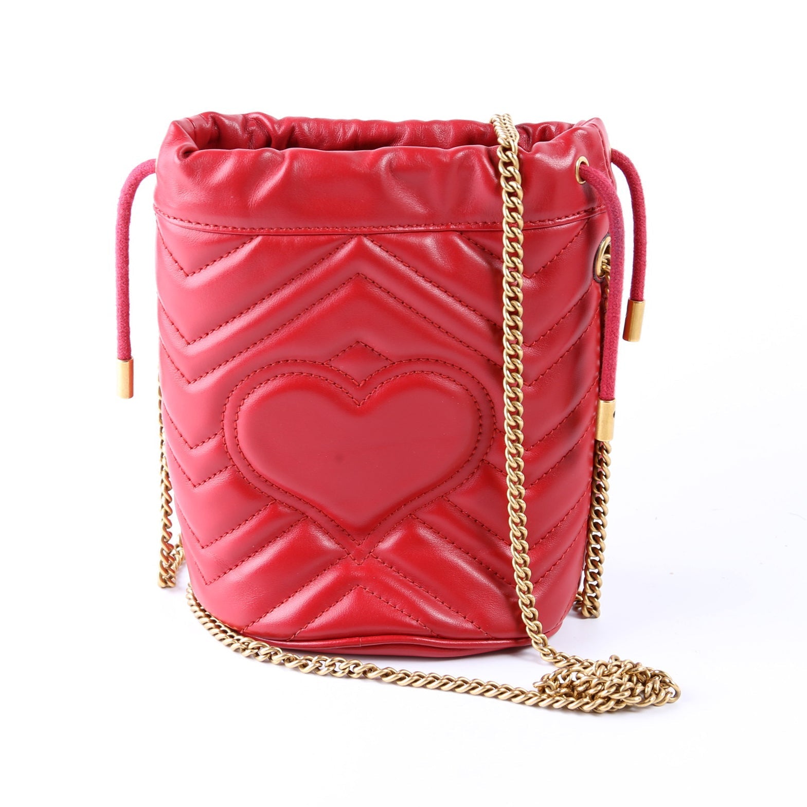 Gucci 575163 Marmont Mini Bucket Red Bag