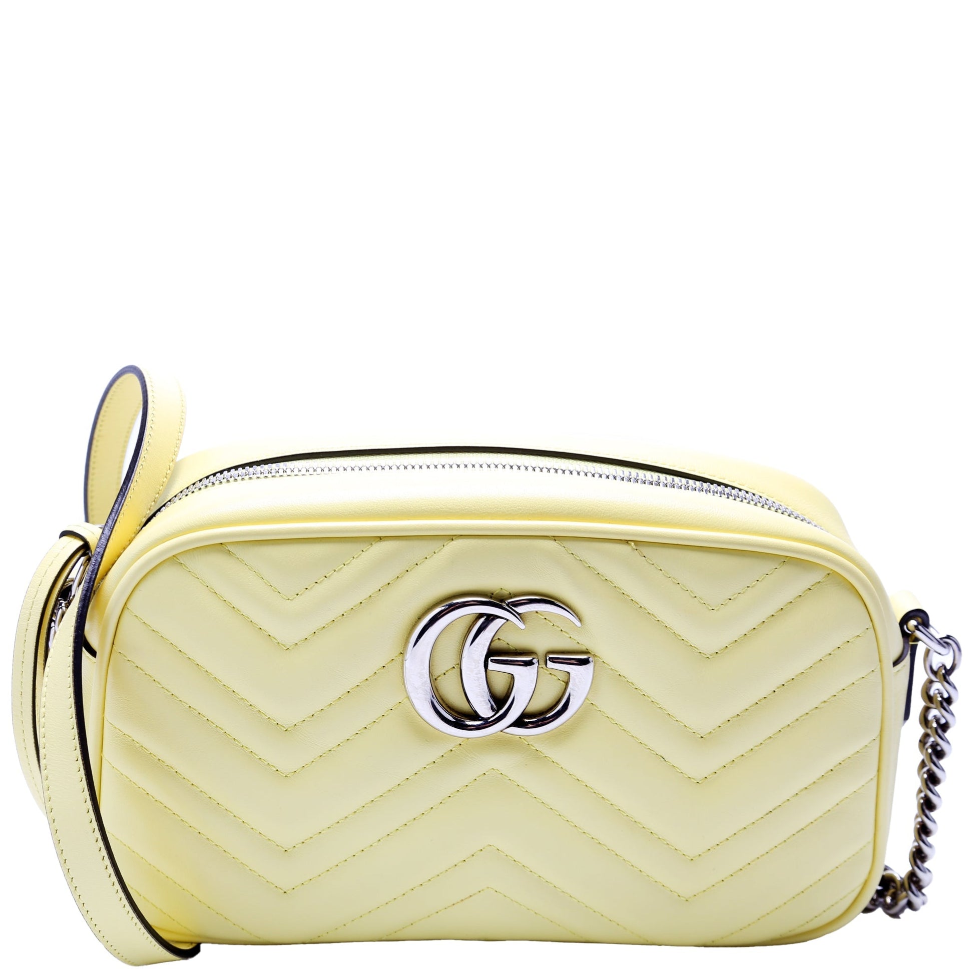 Gucci 447632 Marmont Small Leather Camera Yellow Bag