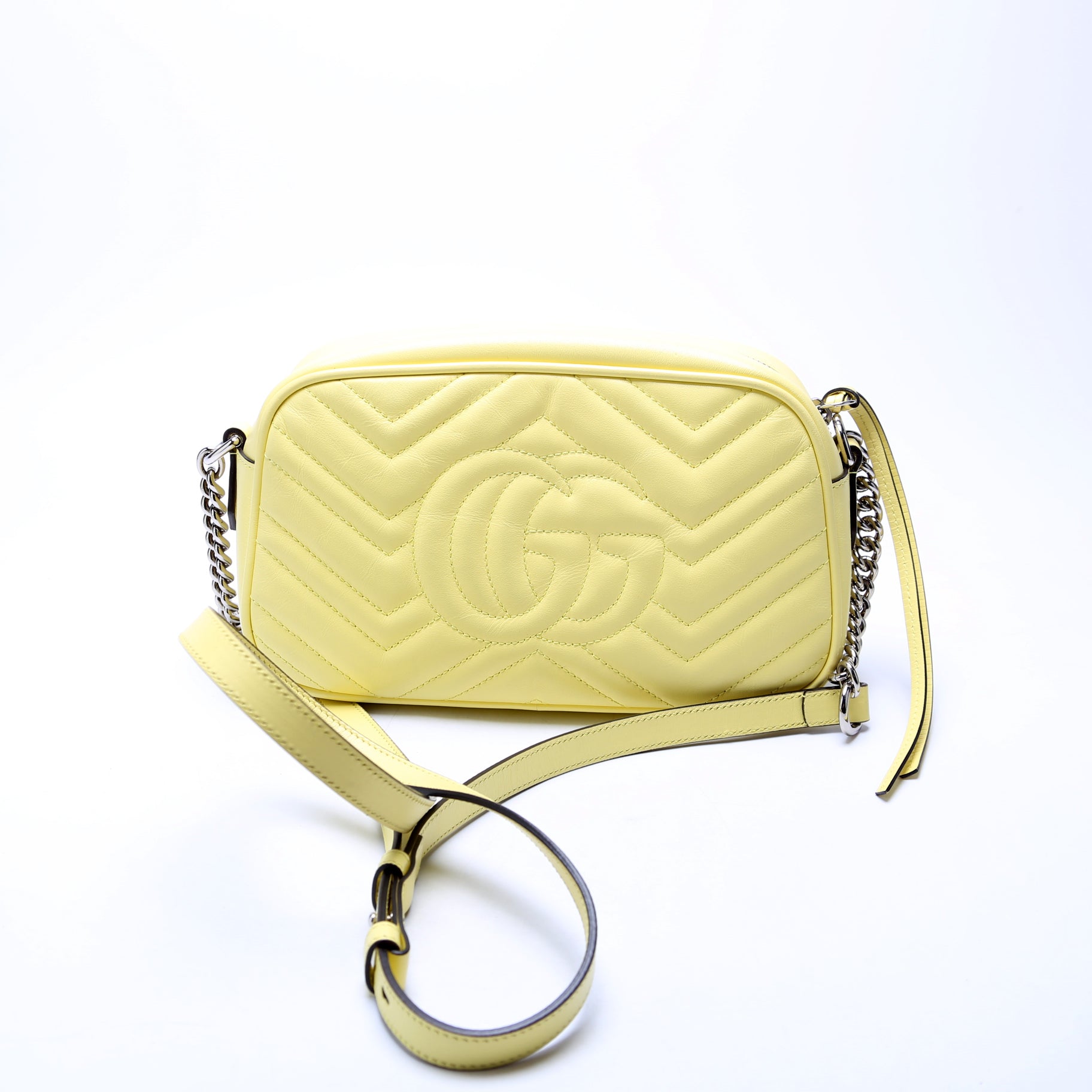 Gucci 447632 Marmont Small Leather Camera Yellow Bag