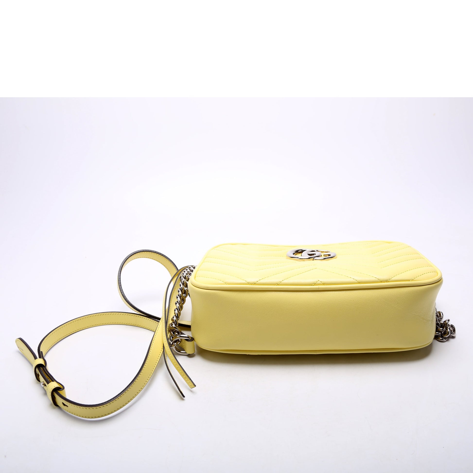 Gucci 447632 Marmont Small Leather Camera Yellow Bag