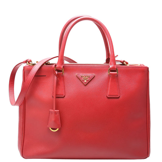 Prada Saffiano Galleria Large Red Bag