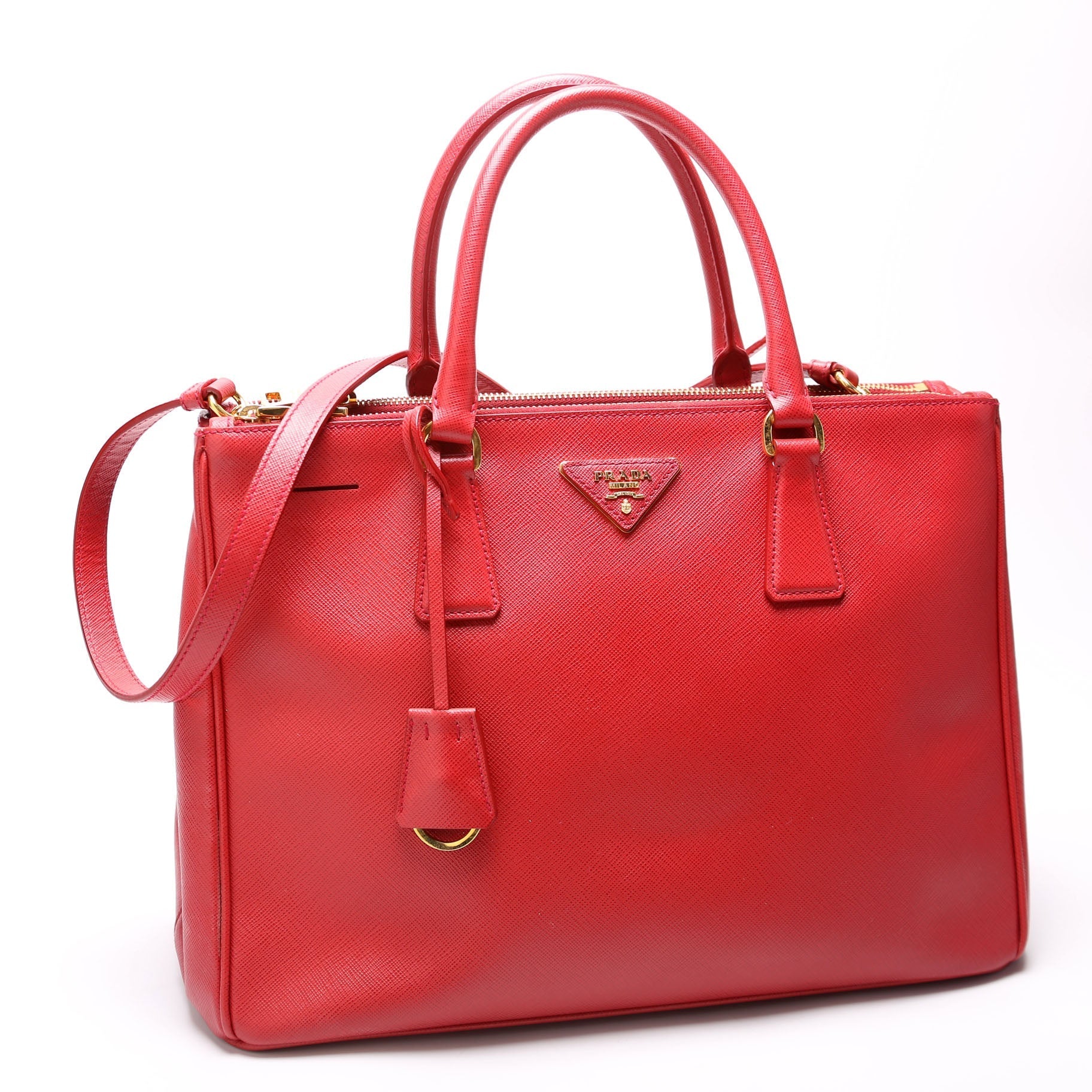 Prada Saffiano Galleria Large Red Bag - Style 2