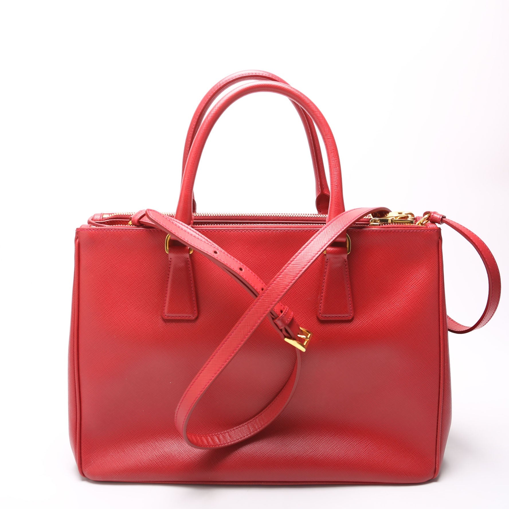 Prada Saffiano Galleria Large Red Bag - Style 2