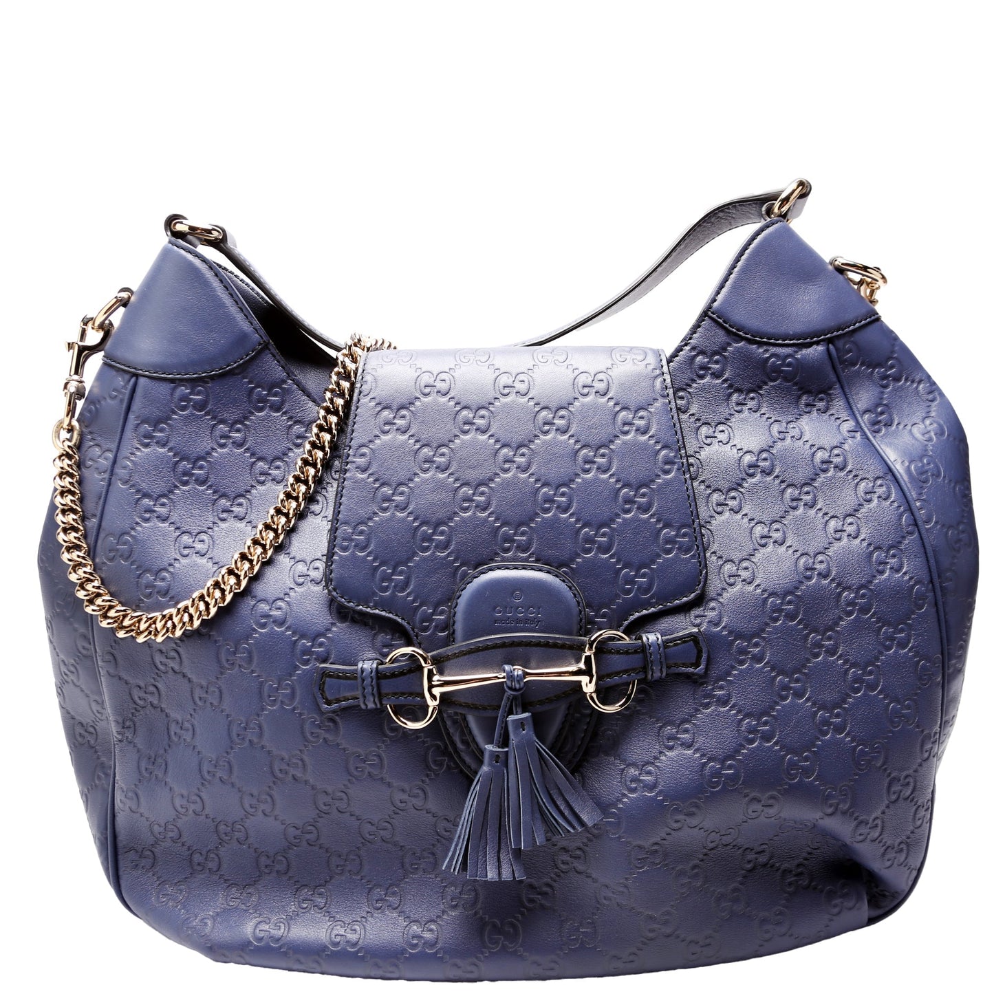 Gucci 322226 Emily Leather Hobo Blue Bag